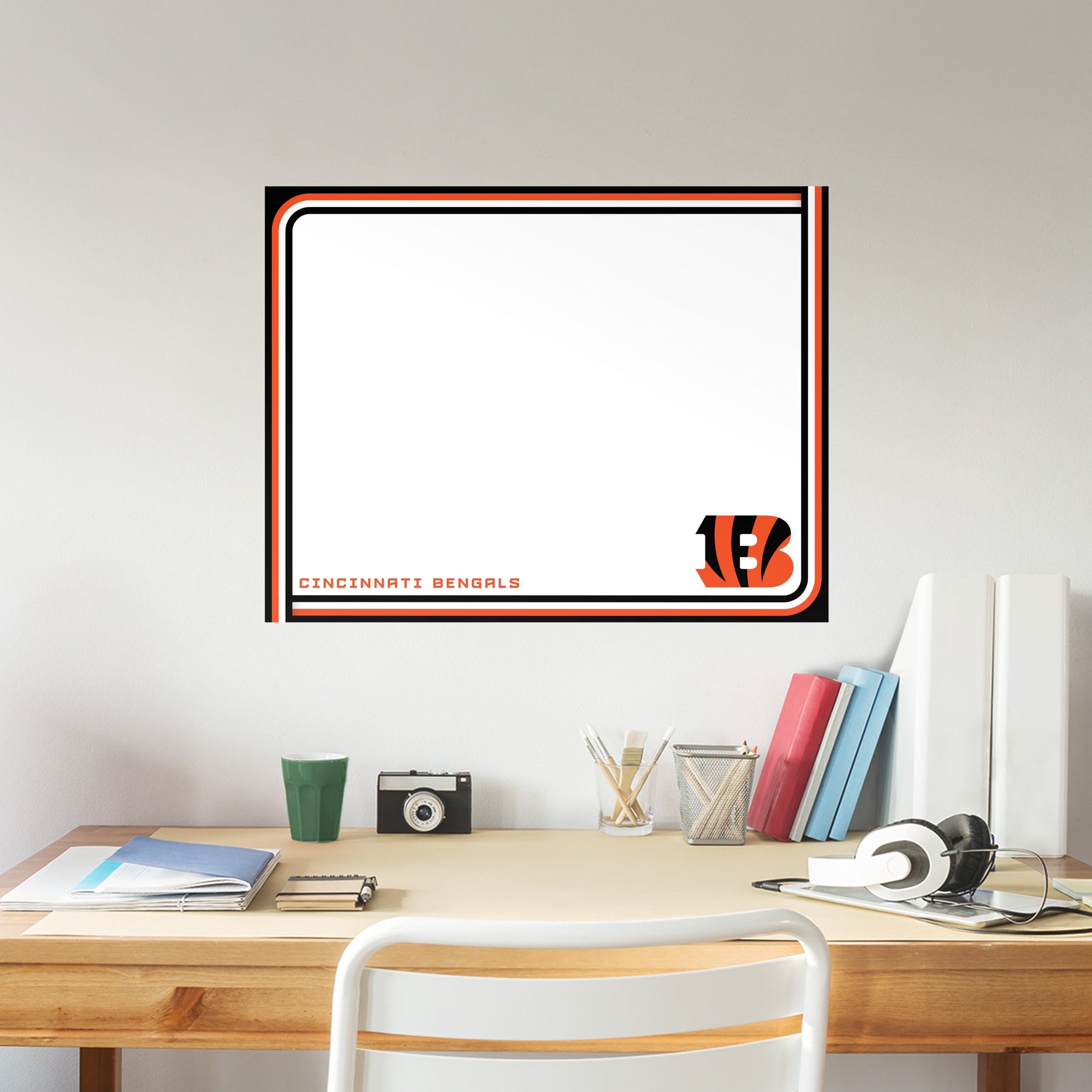 Cincinnati Bengals: Dry Erase Whiteboard - Officially Licensed NFL Removable Wall Decal XL by Fathead | Vinyl