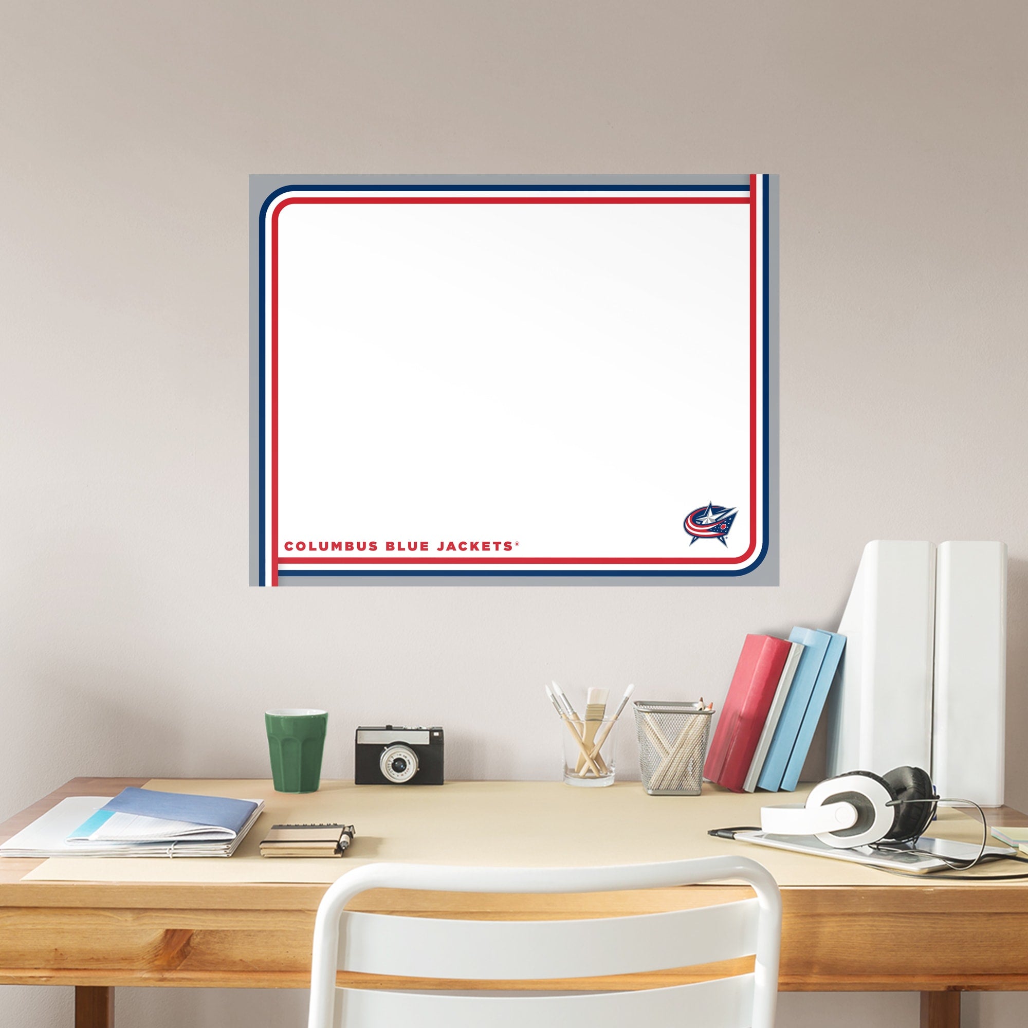 Columbus Blue Jackets: Dry Erase Whiteboard - X-Large Officially Licensed NHL Removable Wall Decal XL by Fathead | Vinyl