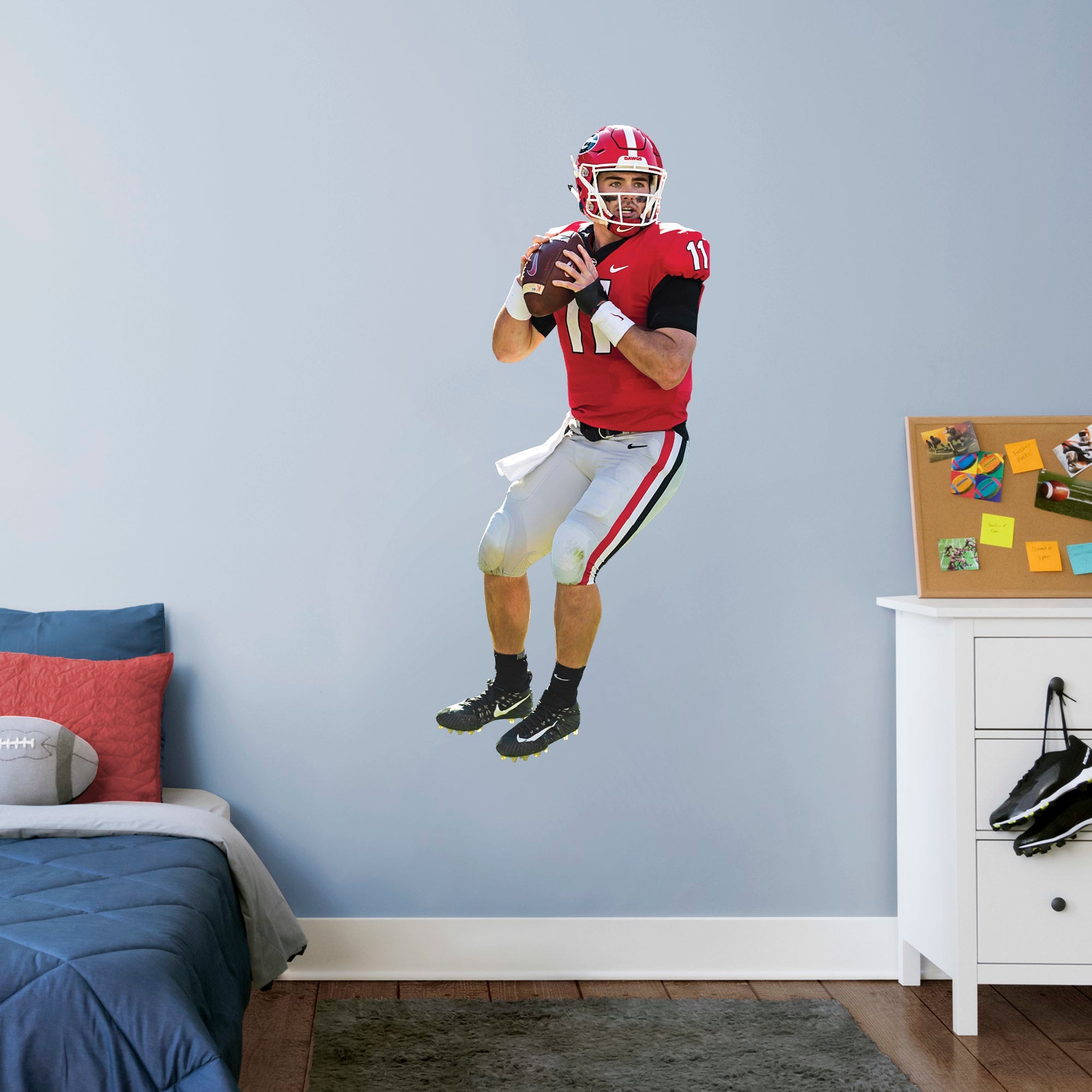 Jake Fromm for Georgia Bulldogs: Georgia - Officially Licensed Removable Wall Decal Giant Athlete + 2 Decals (22"W x 51"H) by Fa