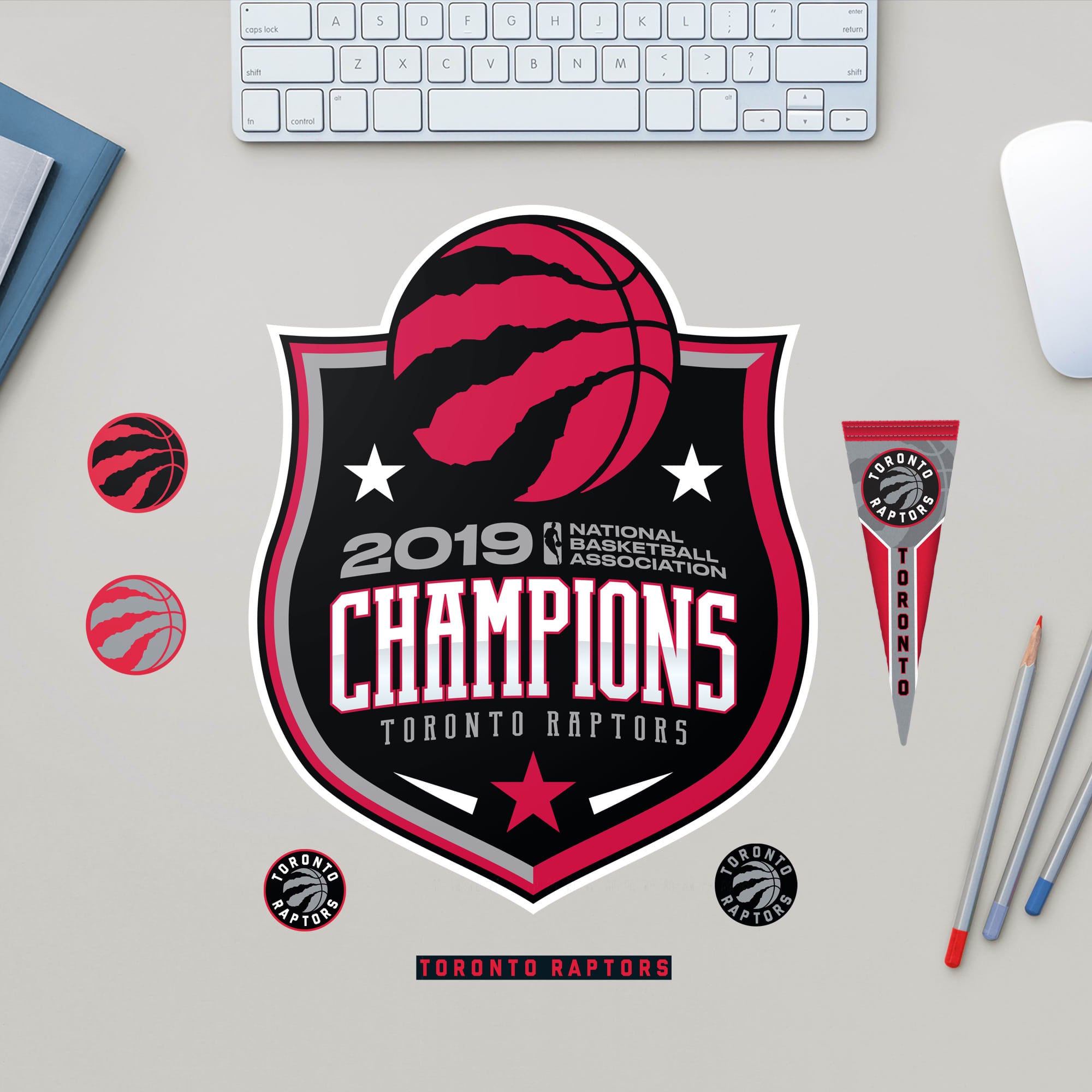 Toronto Raptors: 2019 NBA Champions Logo - Officially Licensed NBA Removable Wall Decal Large by Fathead | Vinyl