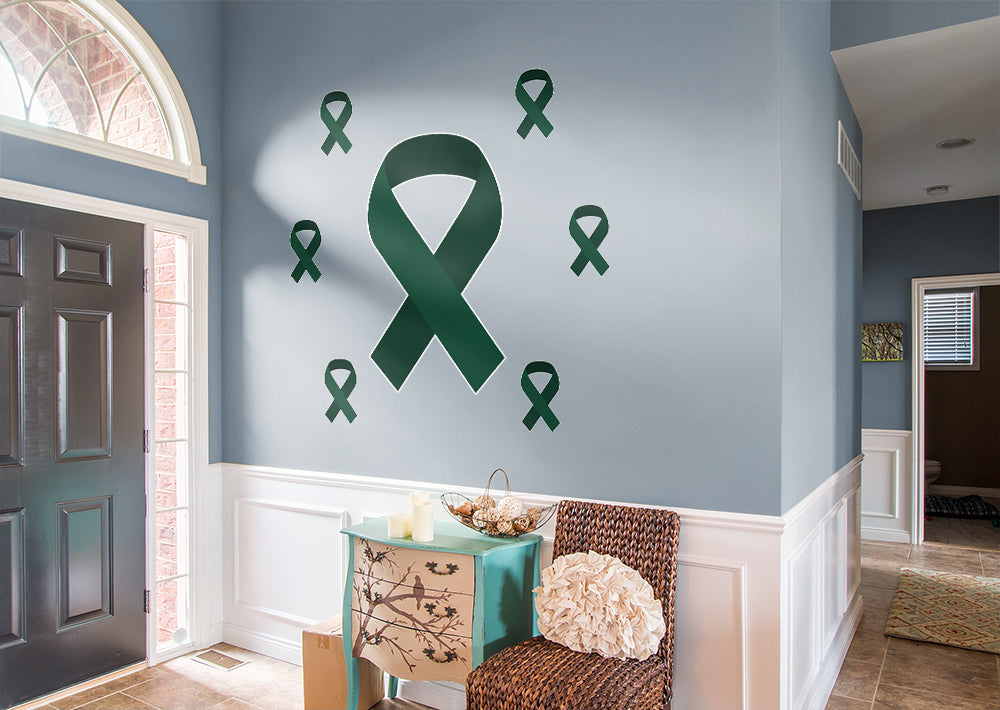 Colors of Cancer Ribbons: American Cancer Society Removable Wall Decal Giant Liver Cancer Ribbon + 6 Decals (24"W x 51"H) by Fat