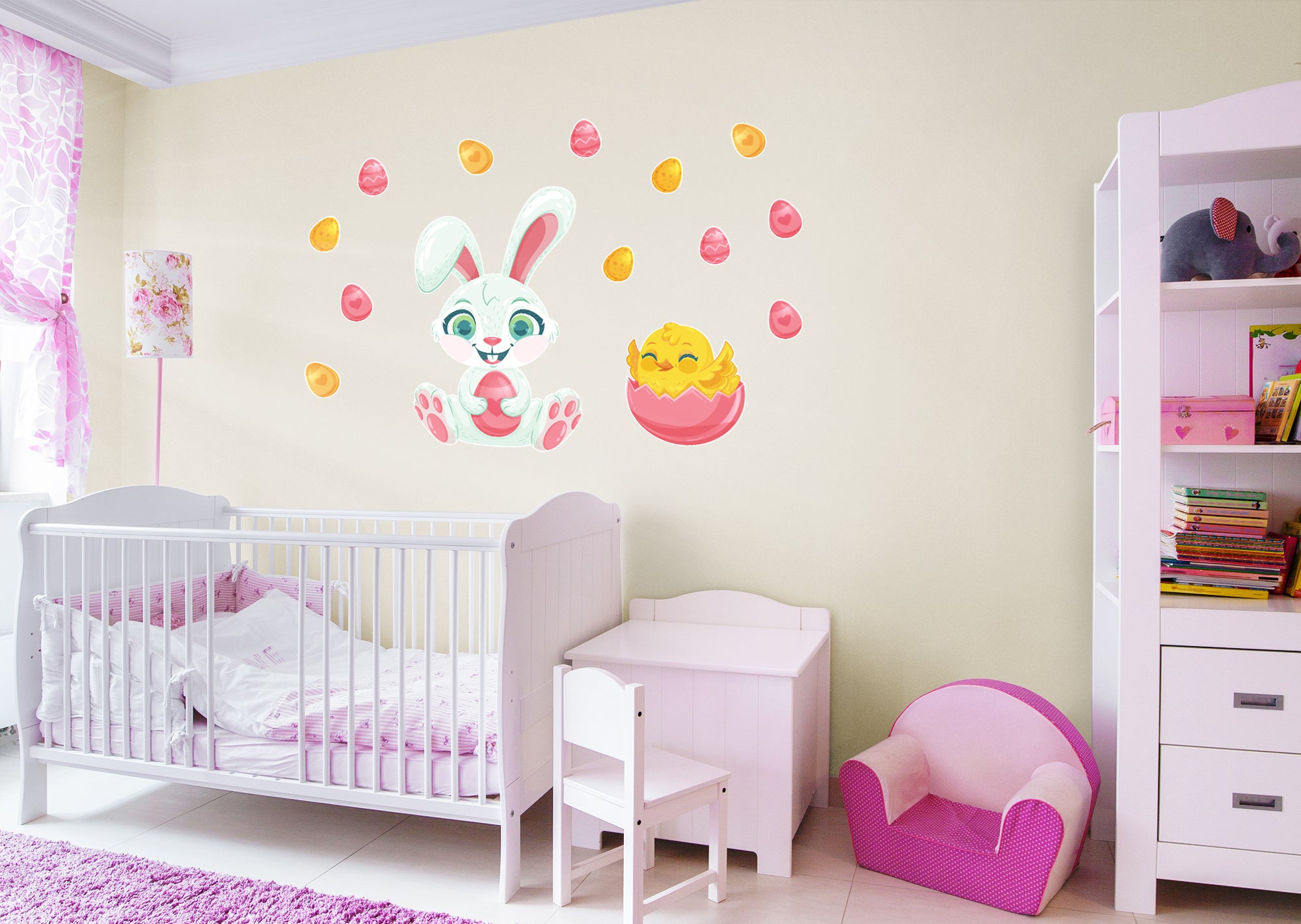 Easter Bunny & Chick - Removable Wall Decal Giant Icon + 13 Decals by Fathead | Vinyl