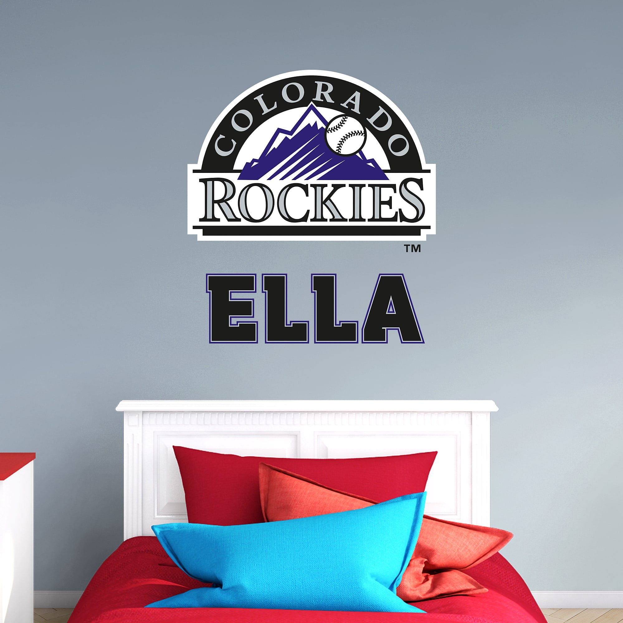 Colorado Rockies: Stacked Personalized Name - Officially Licensed MLB Transfer Decal in Black (52"W x 39.5"H) by Fathead | Vinyl