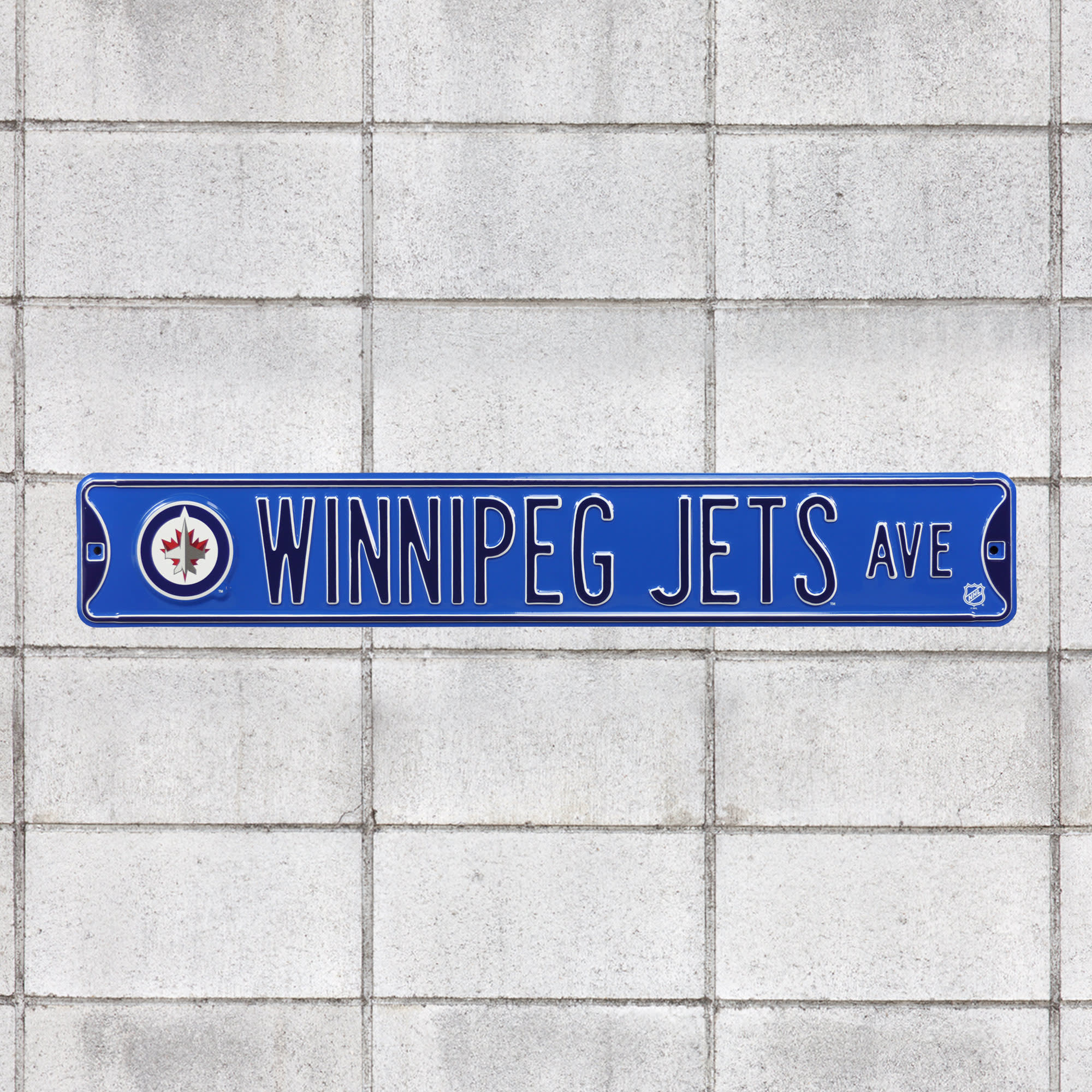 Winnipeg Jets: Winnipeg Jets Avenue - Officially Licensed NHL Metal Street Sign 36.0"W x 6.0"H by Fathead | 100% Steel