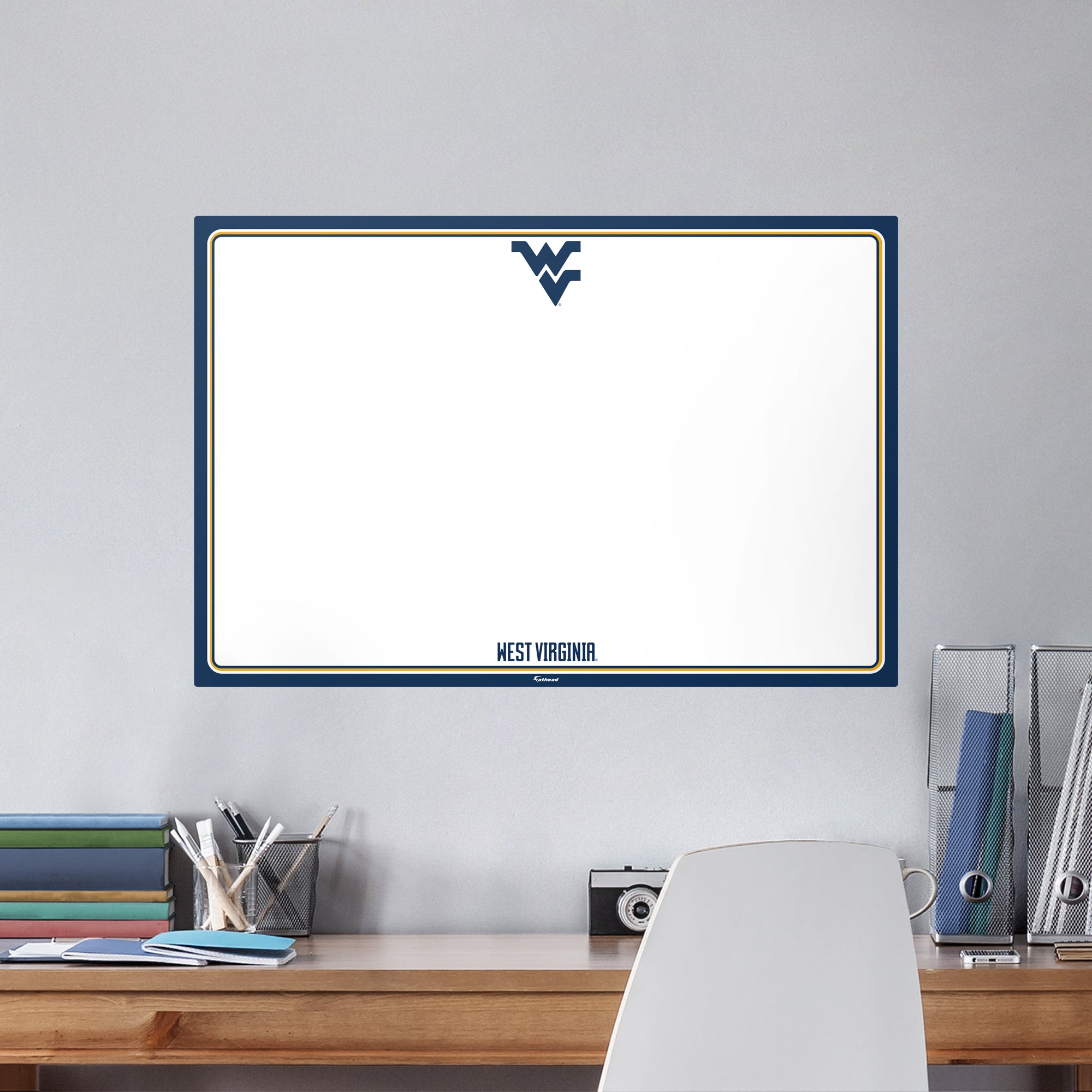 West Virginia Mountaineers: Dry Erase Whiteboard - X-Large Officially Licensed NCAA Removable Wall Decal XL by Fathead | Vinyl