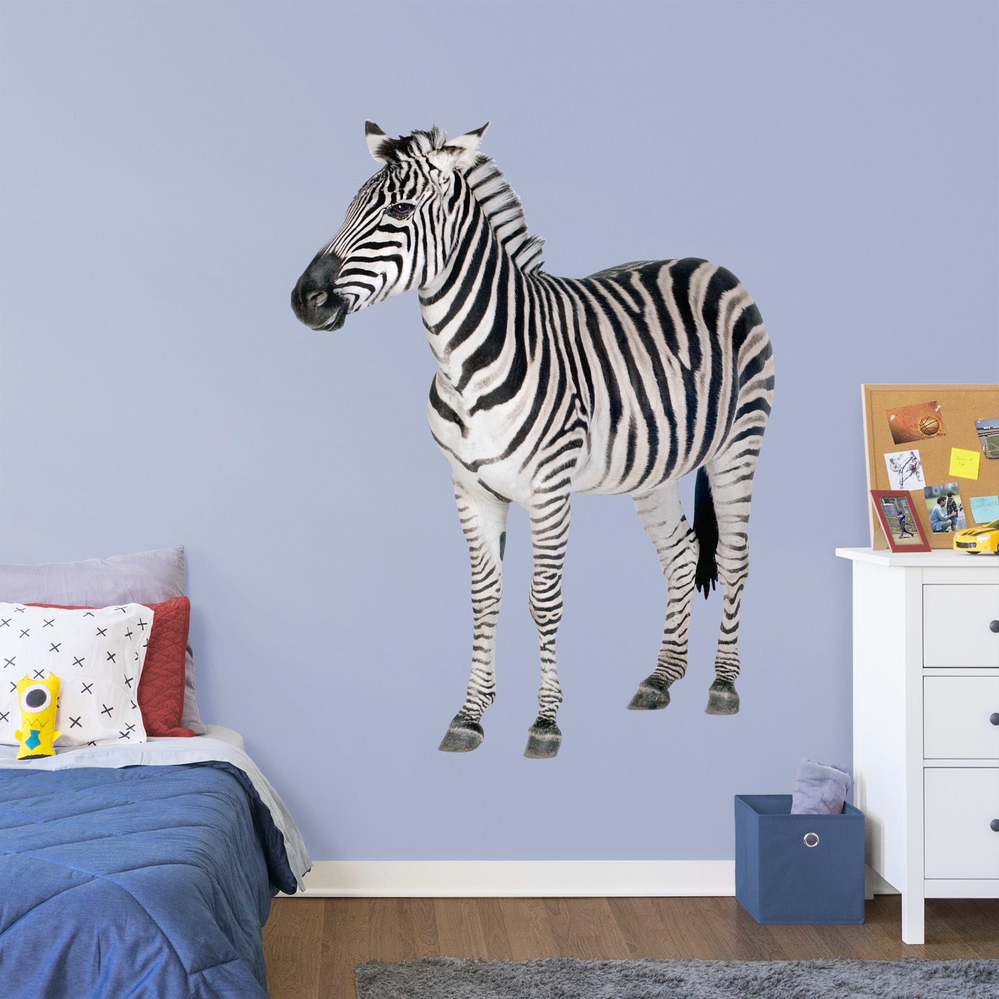Zebra - Removable Vinyl Decal Life-Size Animal + 2 Decals (56"W x 73"H) by Fathead
