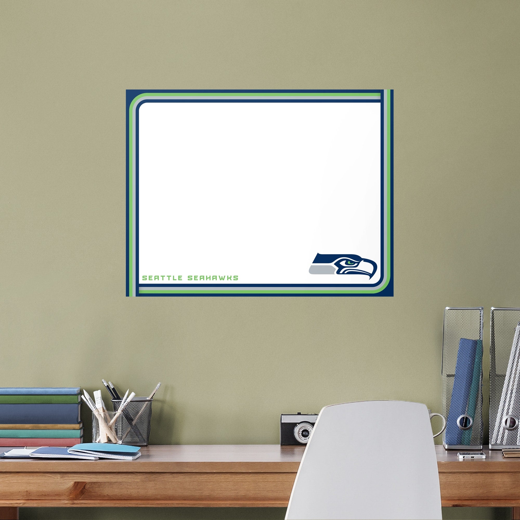 Seattle Seahawks: Dry Erase Whiteboard - Officially Licensed NFL Removable Wall Decal XL by Fathead | Vinyl