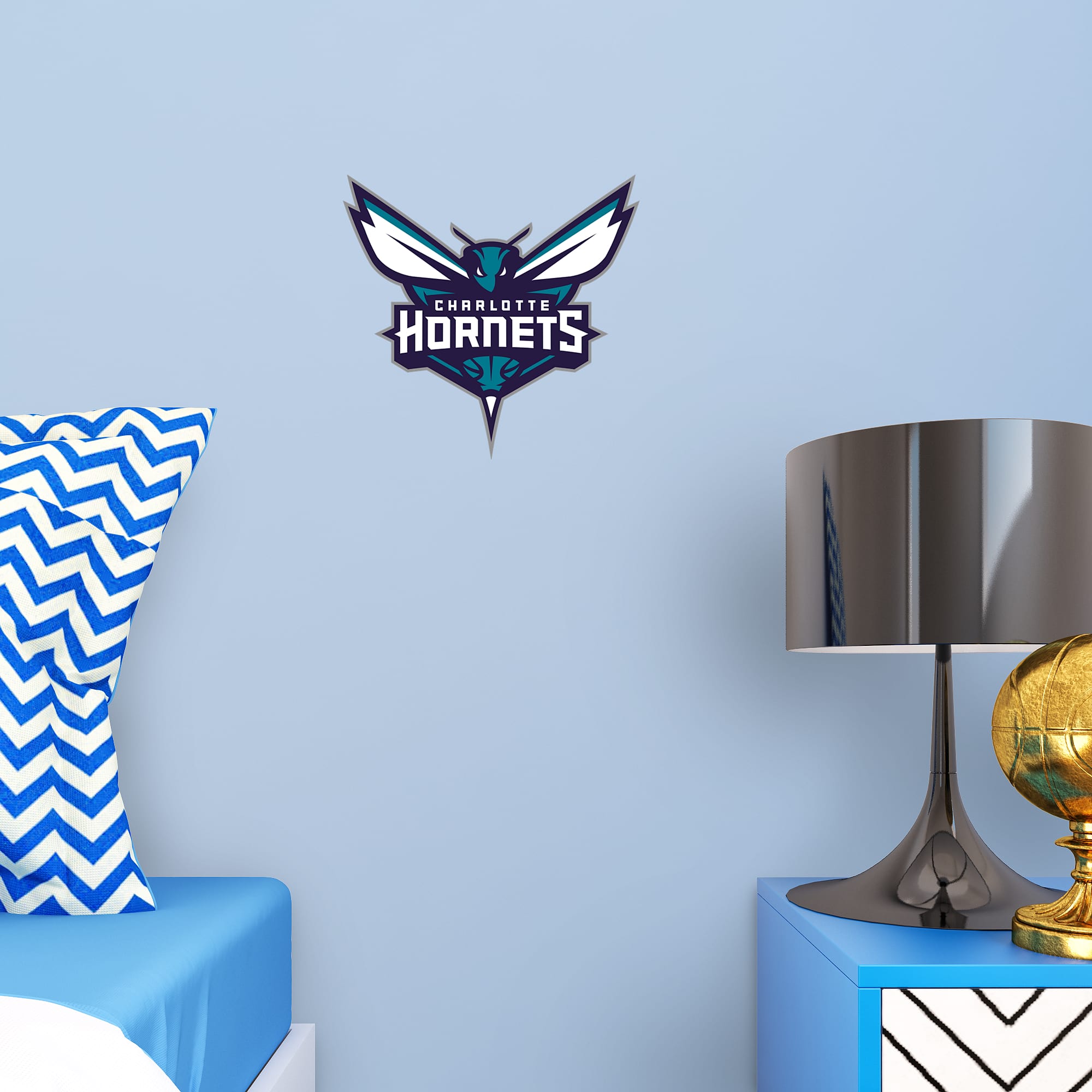 Charlotte Hornets: Logo - Officially Licensed NBA Removable Wall Decal Large by Fathead | Vinyl