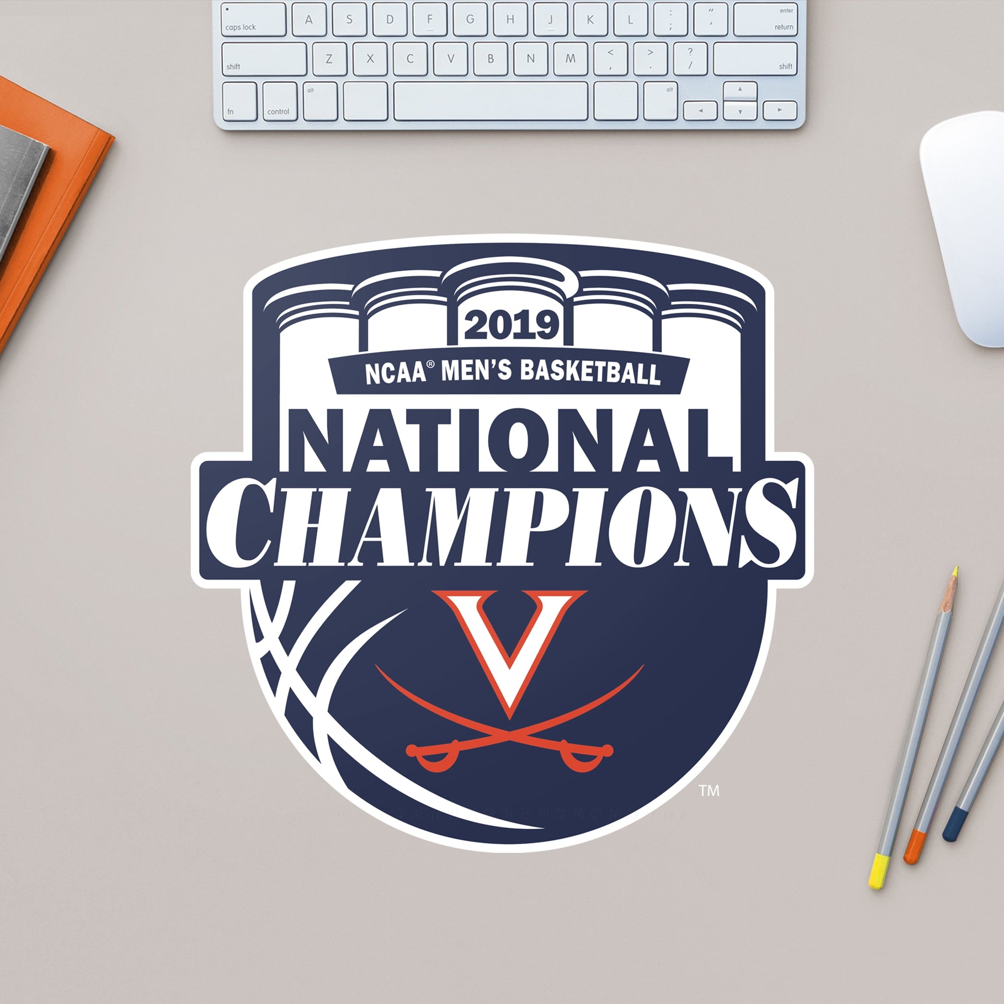 Virginia Cavaliers: 2019 Mens Basketball National Champions Logo - Officially Licensed Removable Wall Decal Large by Fathead |