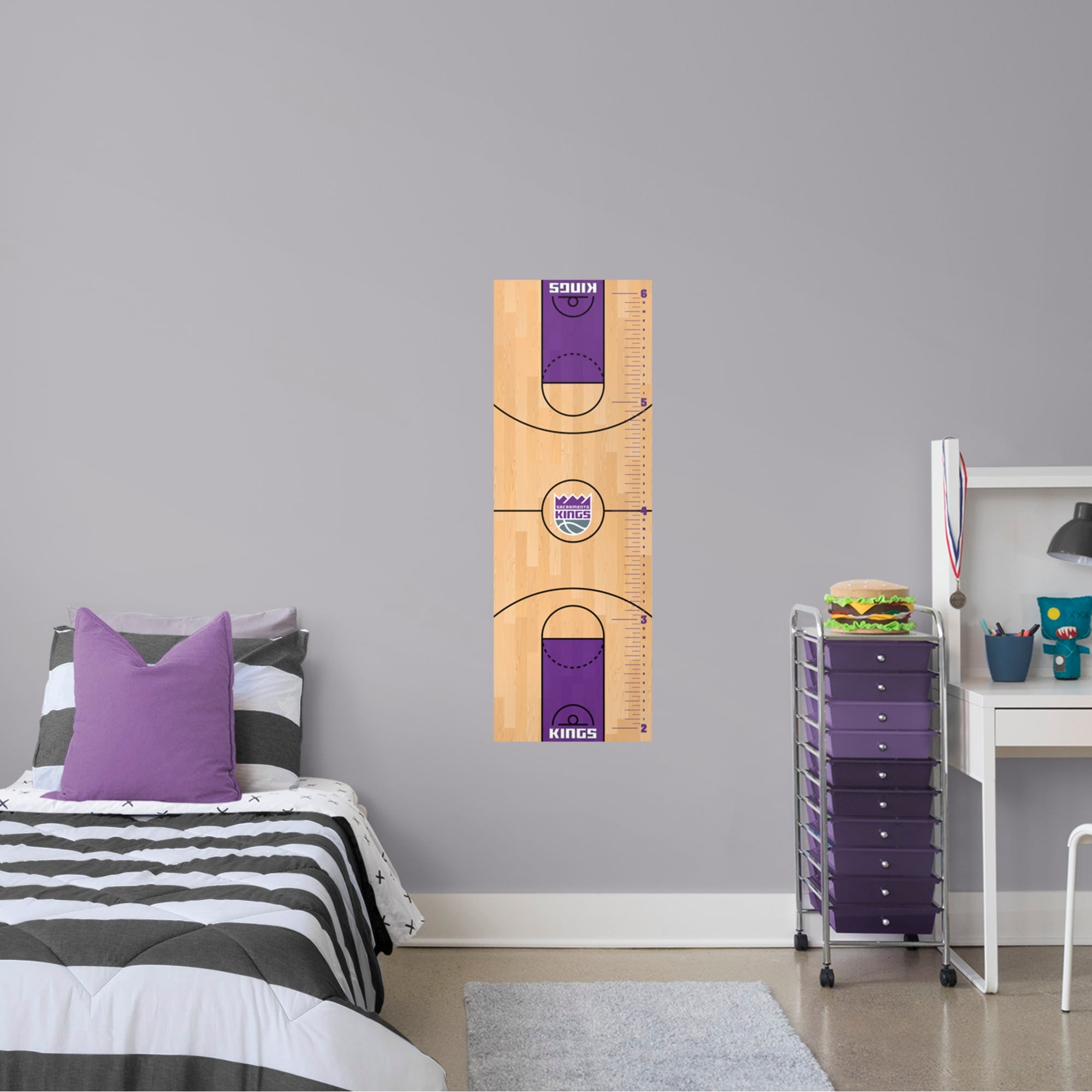 Sacramento Kings: Growth Chart - Officially Licensed NBA Removable Wall Decal 17.5"W x 51.0"H by Fathead | Vinyl