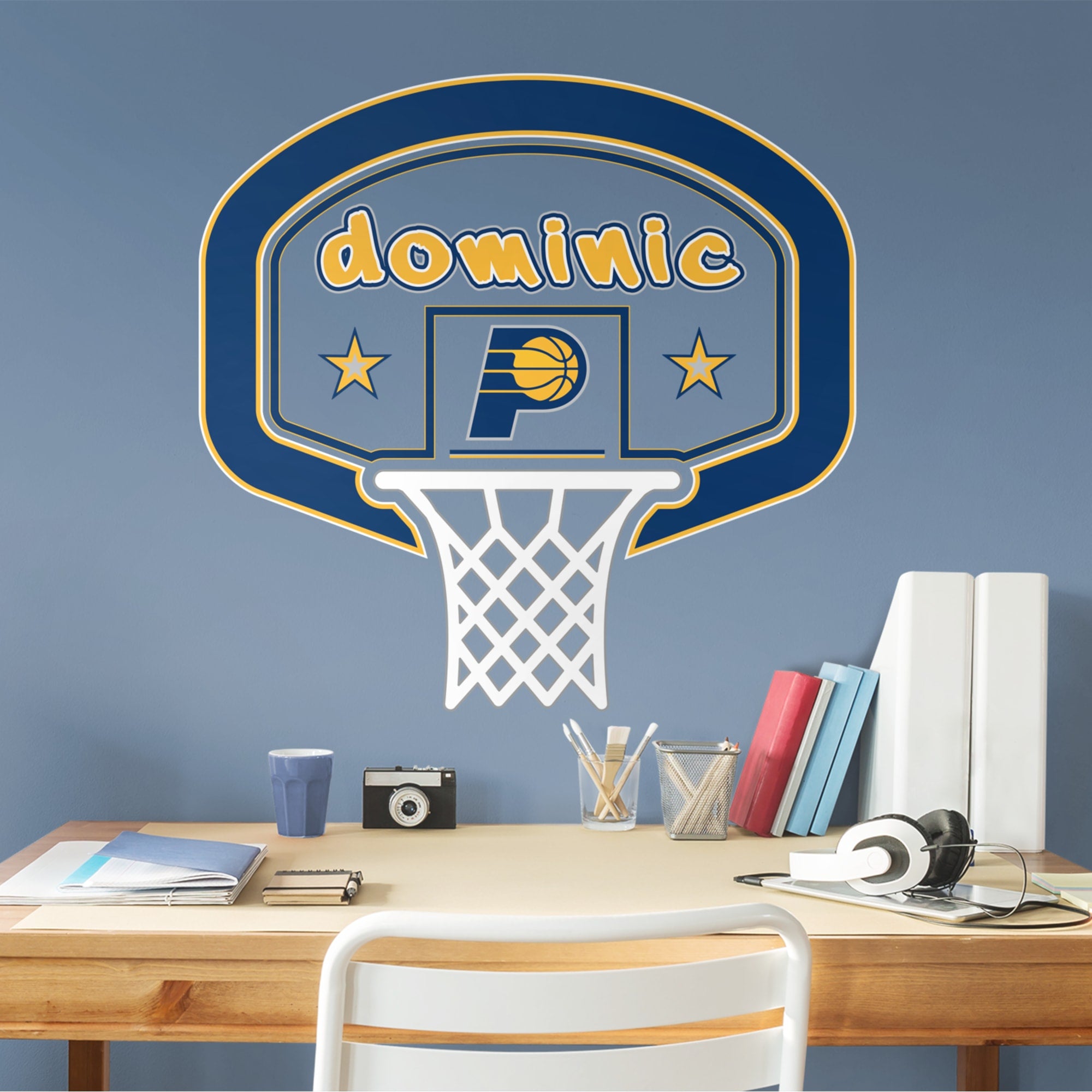 Indiana Pacers: Personalized Name - Officially Licensed NBA Transfer Decal 40.0"W x 39.0"H by Fathead | Vinyl