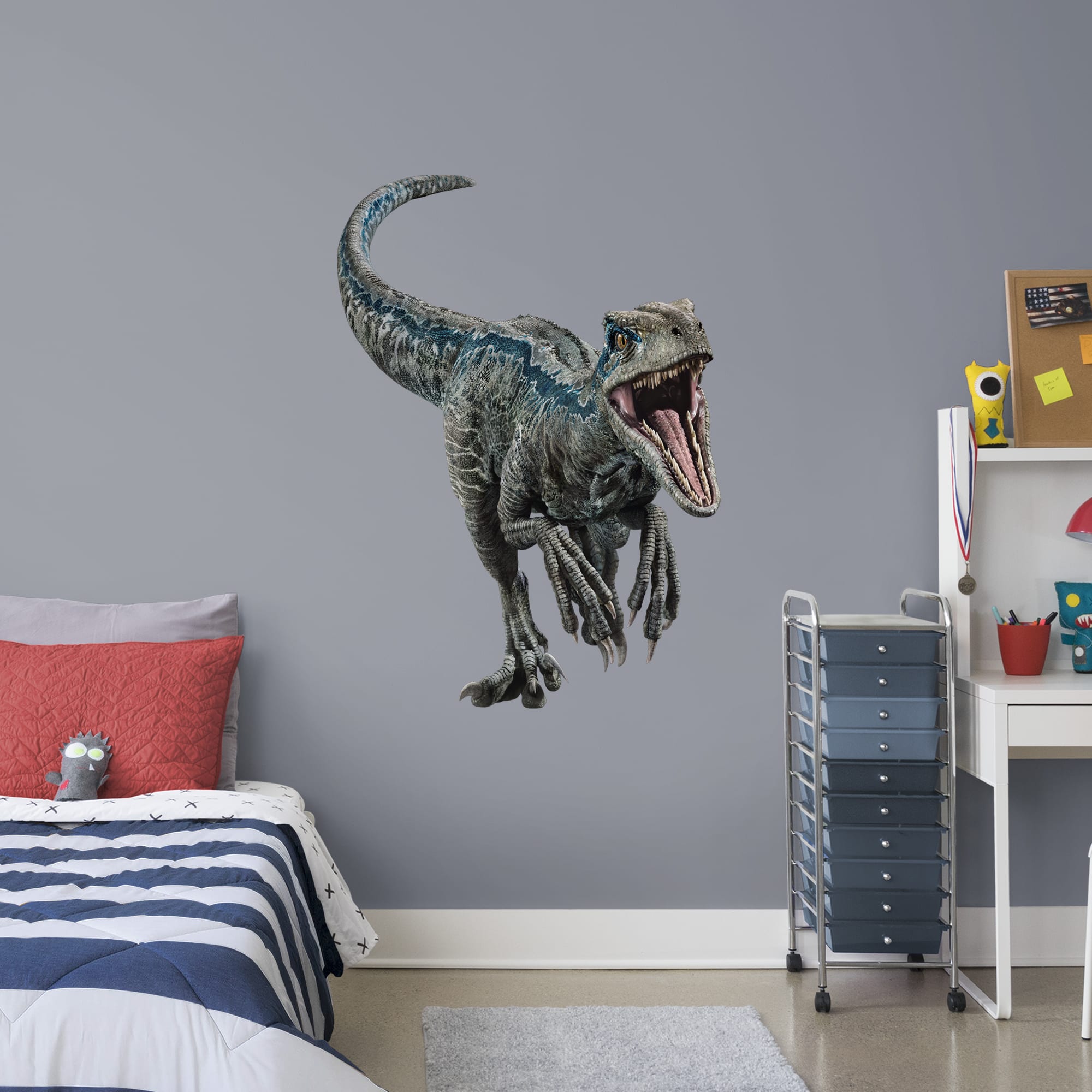 Velociraptor "Blue" - Jurassic World: Fallen Kingdom - Officially Licensed Removable Wall Decal Giant Character + 2 Decals (35"W