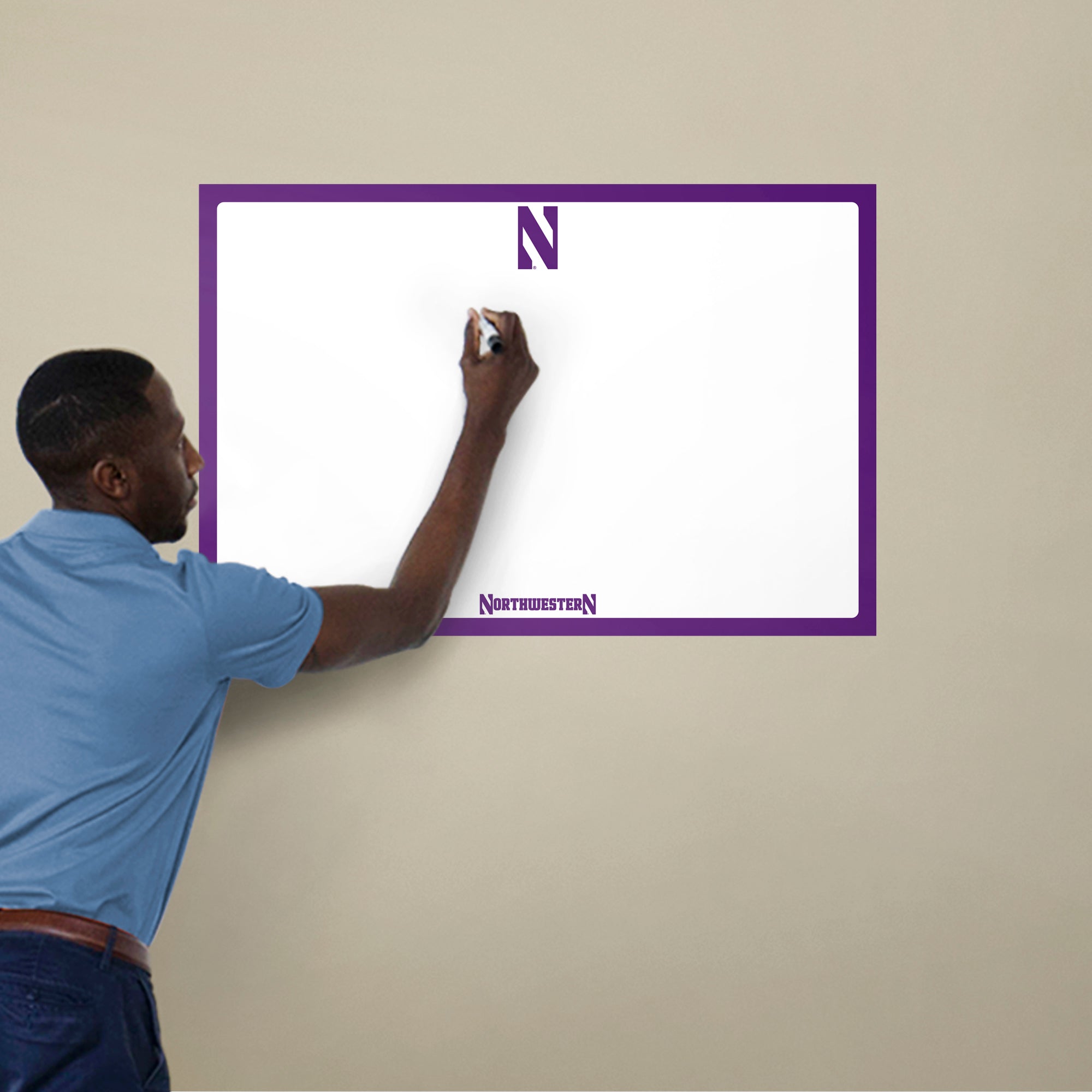 Northwestern Wildcats: Dry Erase Whiteboard - X-Large Officially Licensed NCAA Removable Wall Decal XL by Fathead | Vinyl
