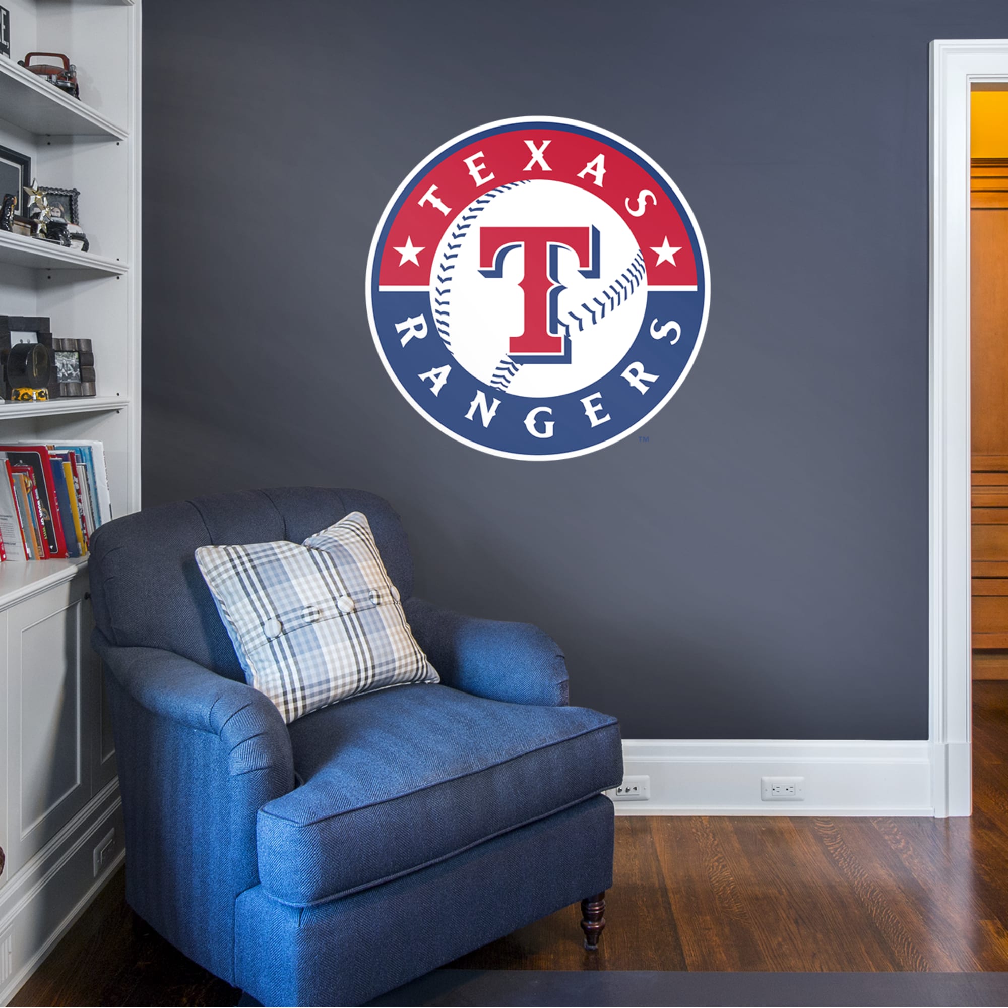 Texas Rangers: Logo - Officially Licensed MLB Removable Wall Decal Giant Logo (39"W x 39"H) by Fathead | Vinyl