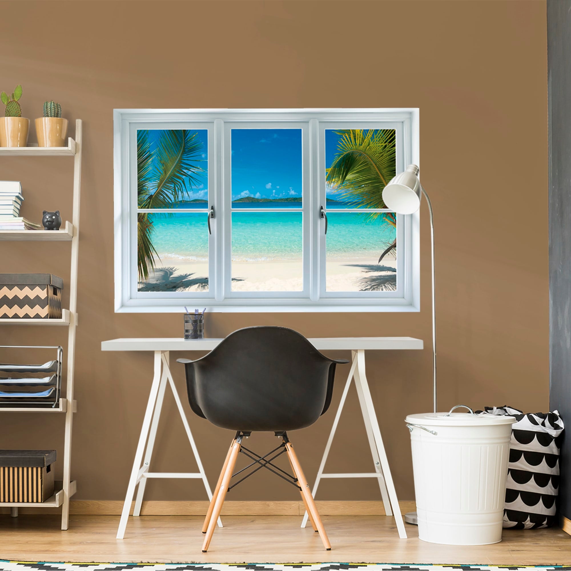 Instant Window: Virgin Islands Beach - Removable Wall Graphic 51.0"W x 34.0"H by Fathead | Vinyl