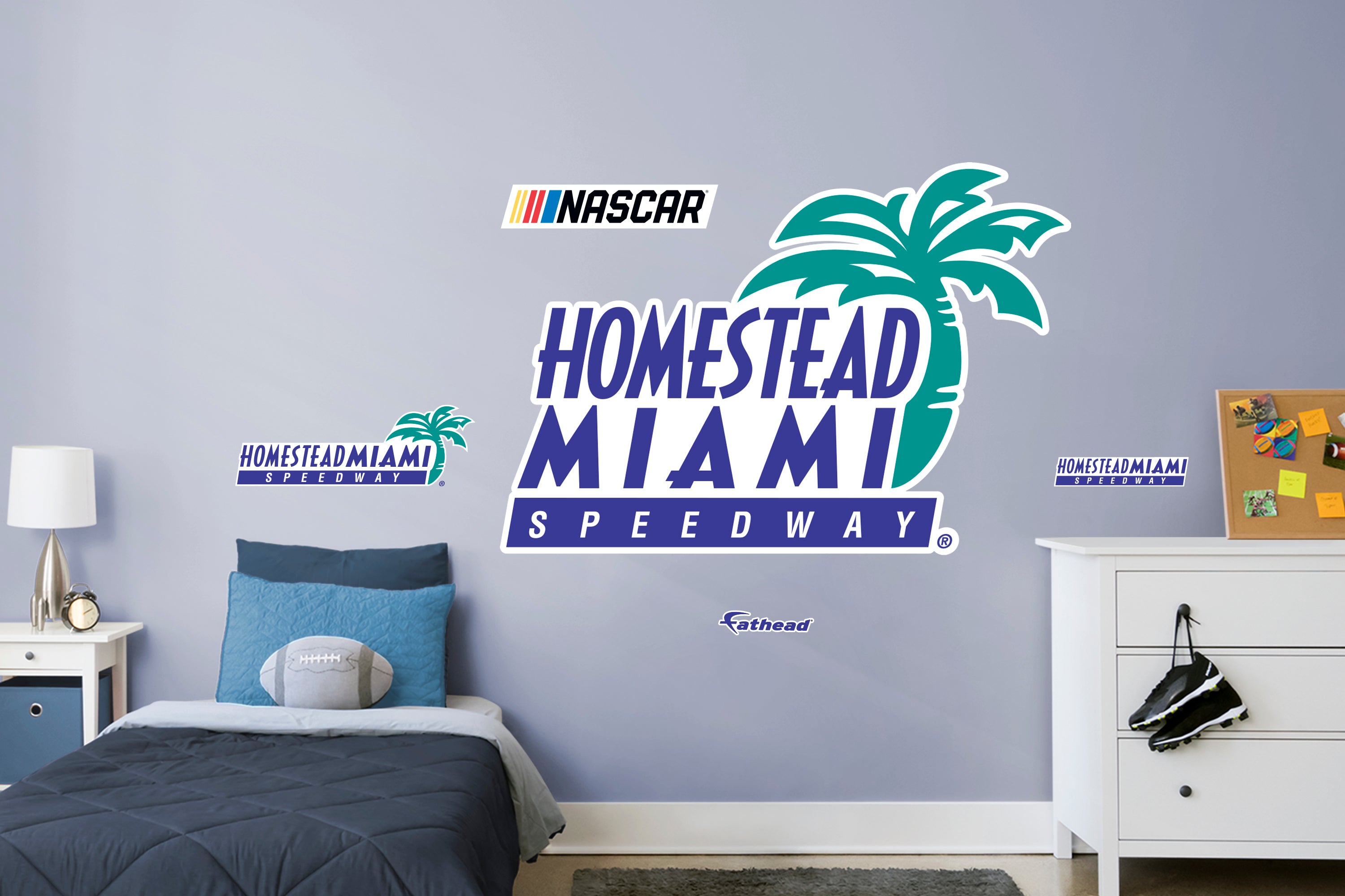 Homestead-Miami Speedway 2021 Logo - Officially Licensed NASCAR Removable Wall Decal Giant Logo + 4 Decals (51"W x 35"H) by Fath