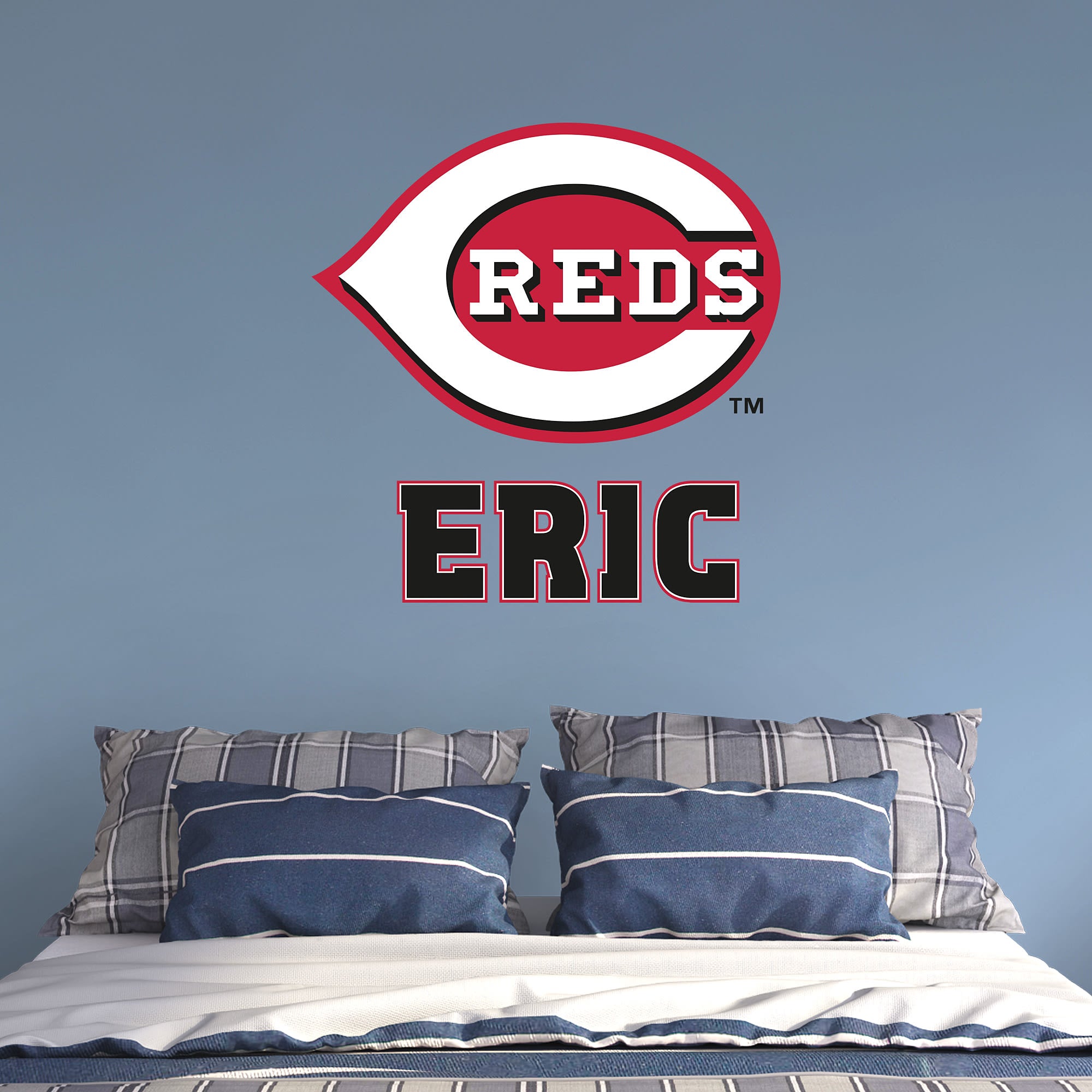 Cincinnati Reds: Stacked Personalized Name - Officially Licensed MLB Transfer Decal in Black (52"W x 39.5"H) by Fathead | Vinyl
