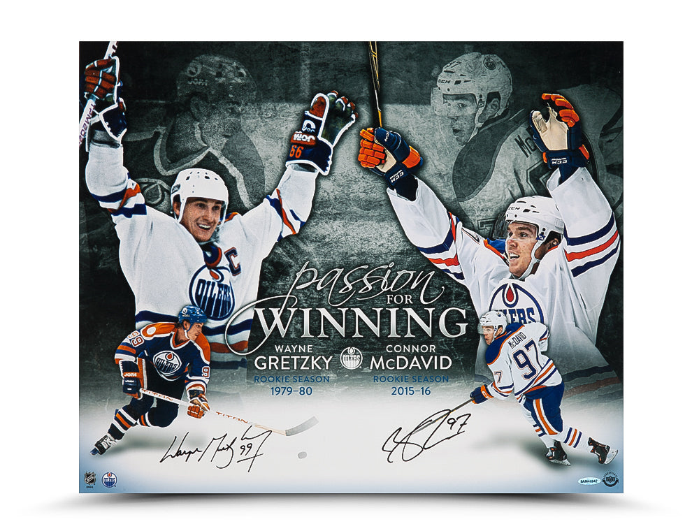 Wayne Gretzky/Connor Mcdavid Passion For Winning 20X24 Autograph by Fathead