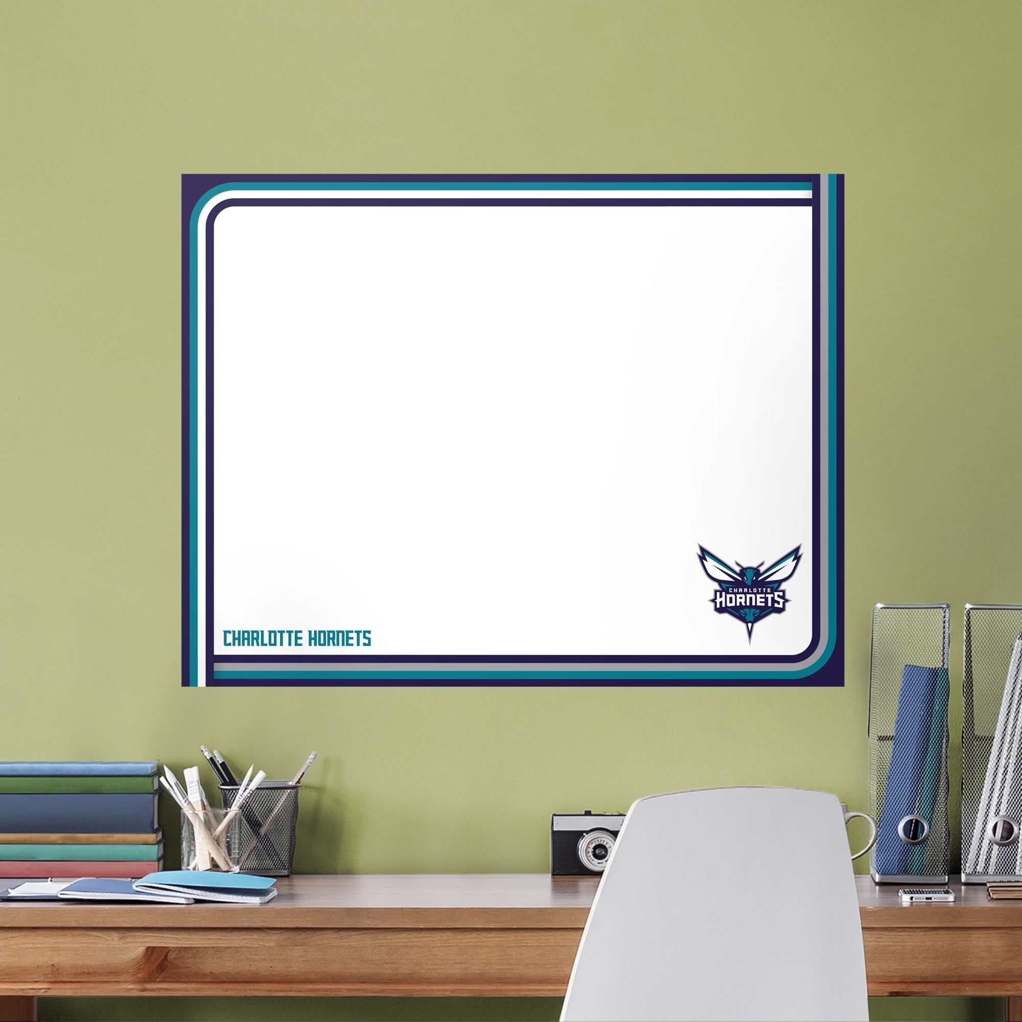 Charlotte Hornets for Charlotte Hornets: Dry Erase Whiteboard - Officially Licensed NBA Removable Wall Decal XL by Fathead | Vin