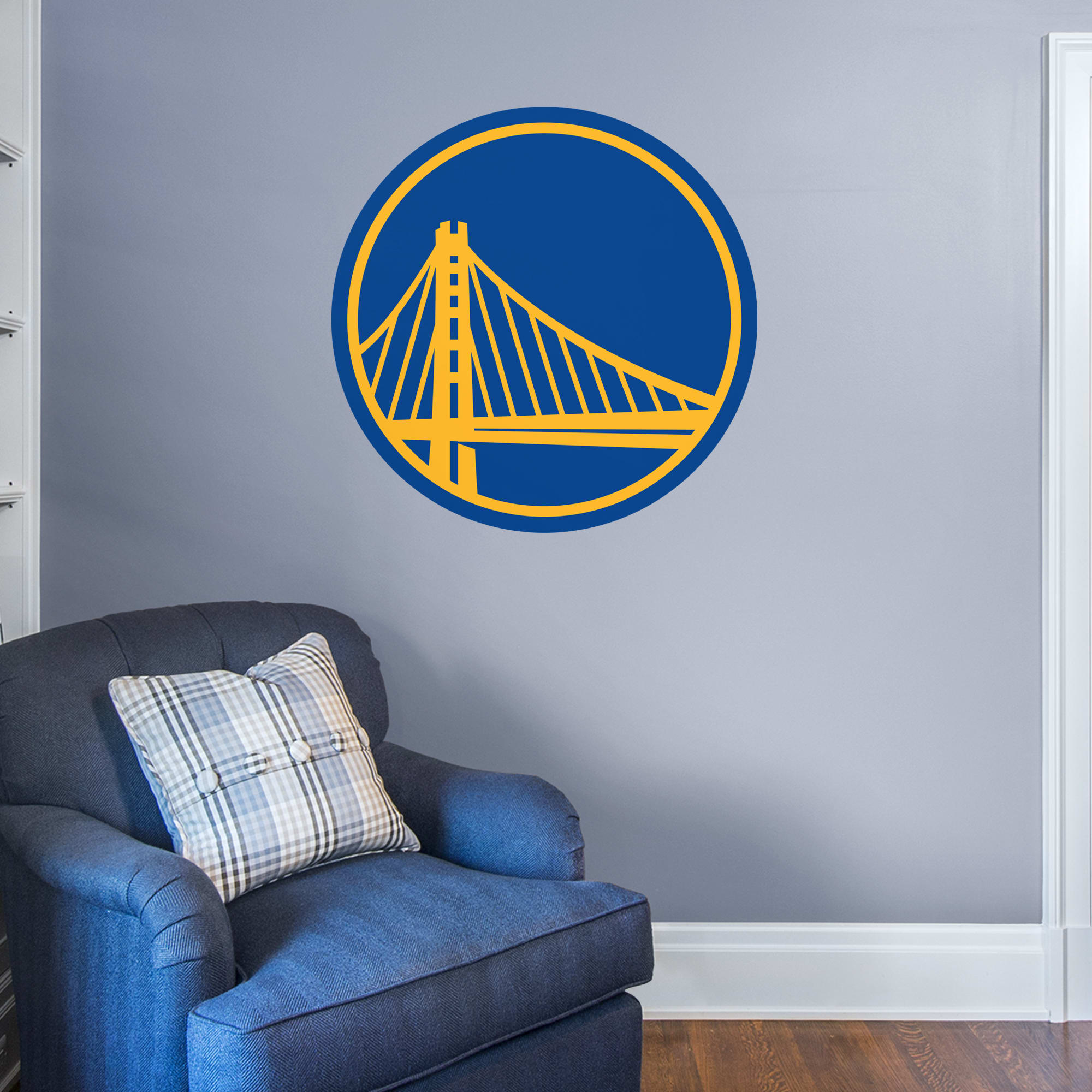 Golden State Warriors: Logo - Officially Licensed NBA Removable Wall Decal Giant Logo (38.5"W x 38.5"H) by Fathead | Vinyl