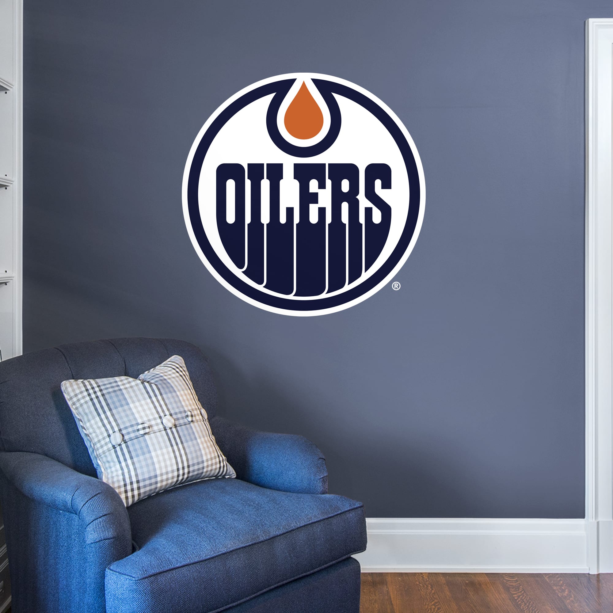 Edmonton Oilers: Logo - Officially Licensed NHL Removable Wall Decal Giant Logo (39"W x 39"H) by Fathead | Vinyl