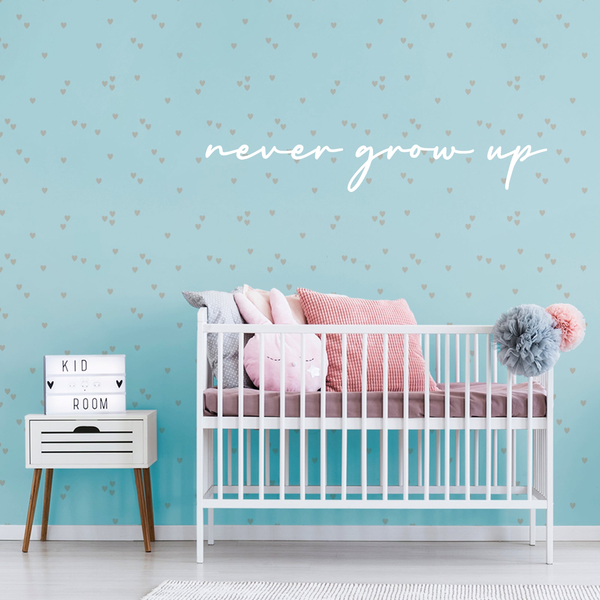 Pre-mask Never Grow Up - Removable Wall Decal Giant Transfer Decal (50"W x 7"H) by Fathead | Vinyl