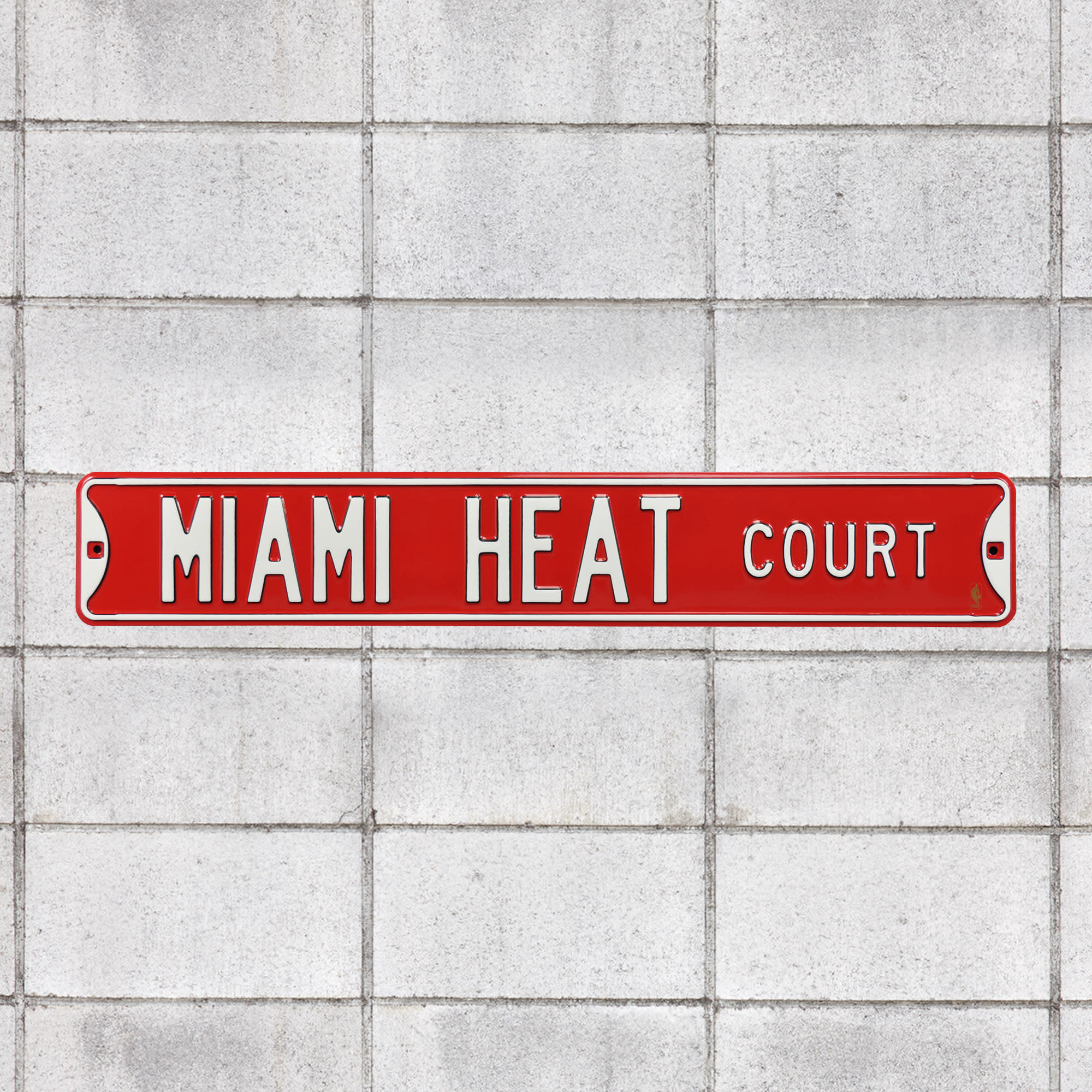 Miami Heat: Court - Officially Licensed NBA Metal Street Sign 36.0"W x 6.0"H by Fathead | 100% Steel