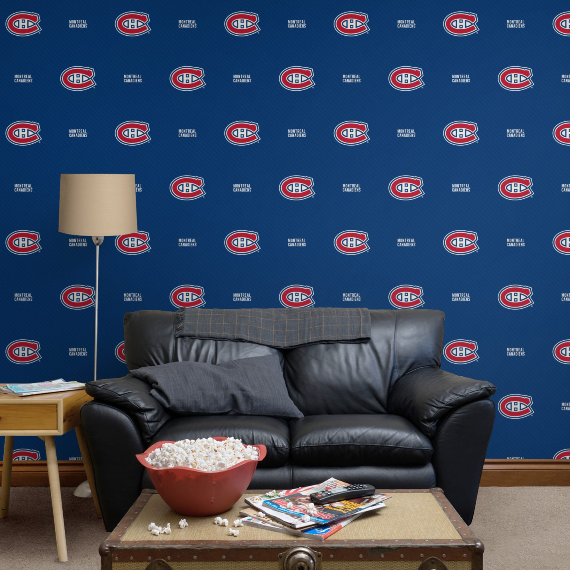 Montreal Canadiens: Stripes Pattern - Officially Licensed NHL Removable Wallpaper 12" x 12" Sample by Fathead | 100% Vinyl