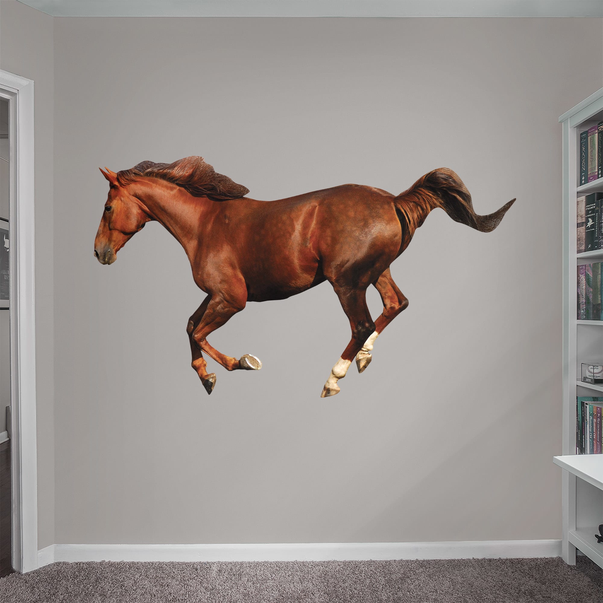 Horse - Removable Vinyl Decal Huge Animal + 2 Decals (77"W x 50"H) by Fathead