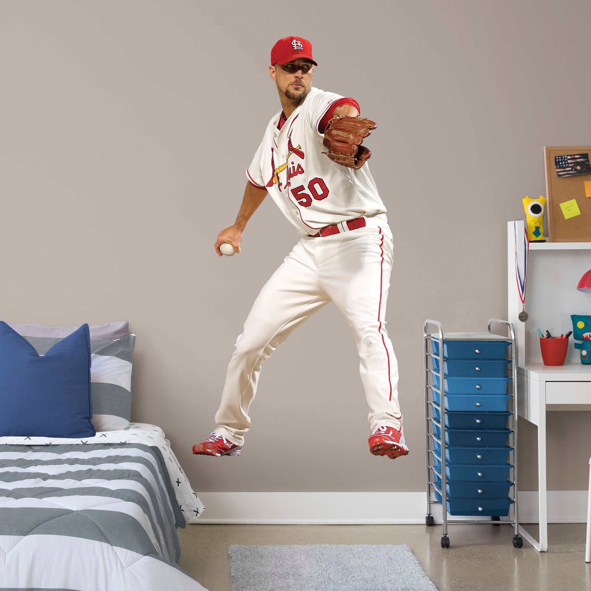 Adam Wainwright for St. Louis Cardinals - Officially Licensed MLB Removable Wall Decal Life-Size Athlete + 2 Decals (40"W x 78"H