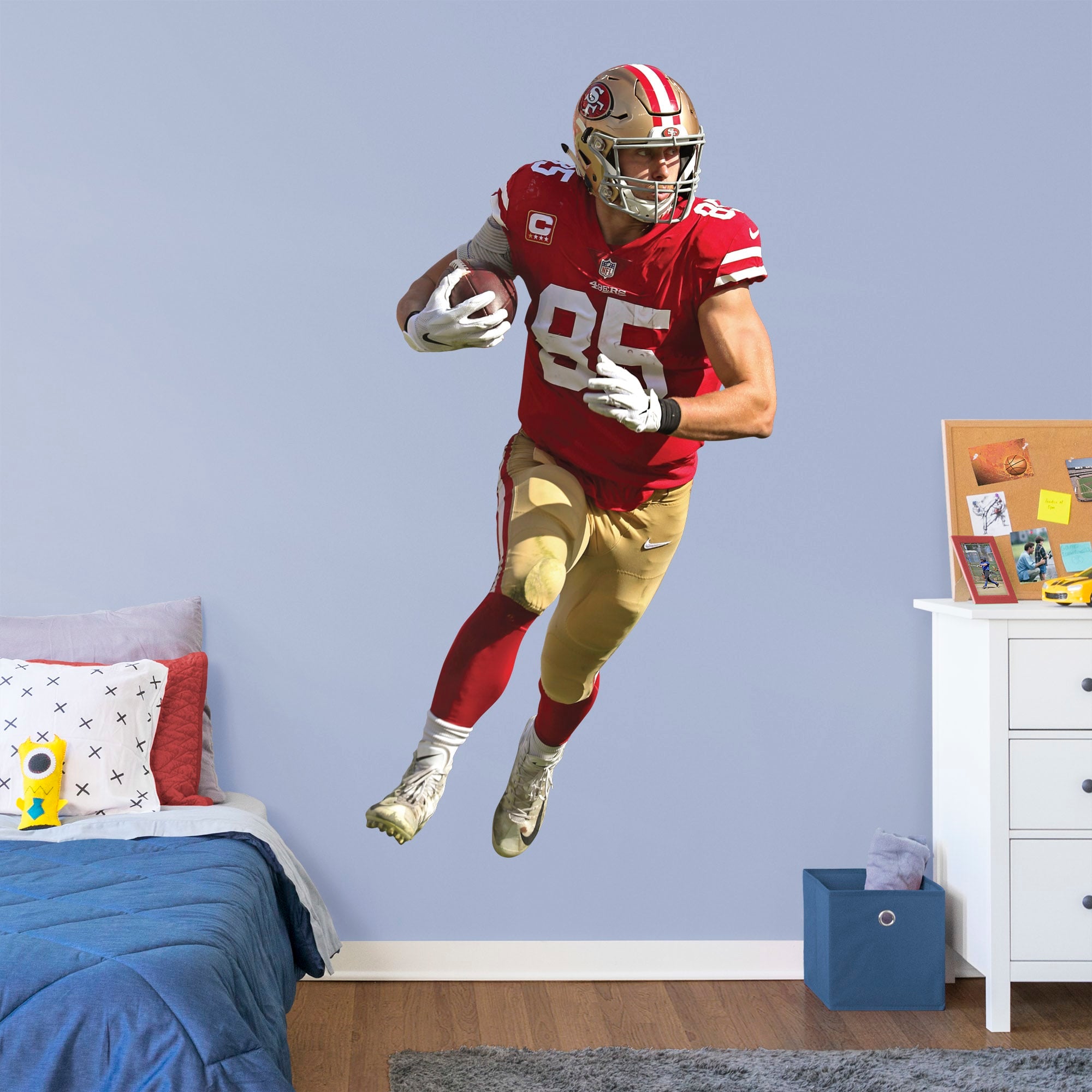 George Kittle for San Francisco 49ers - Officially Licensed NFL Removable Wall Decal Life-Size Athlete + 2 Decals (40"W x 78"H)