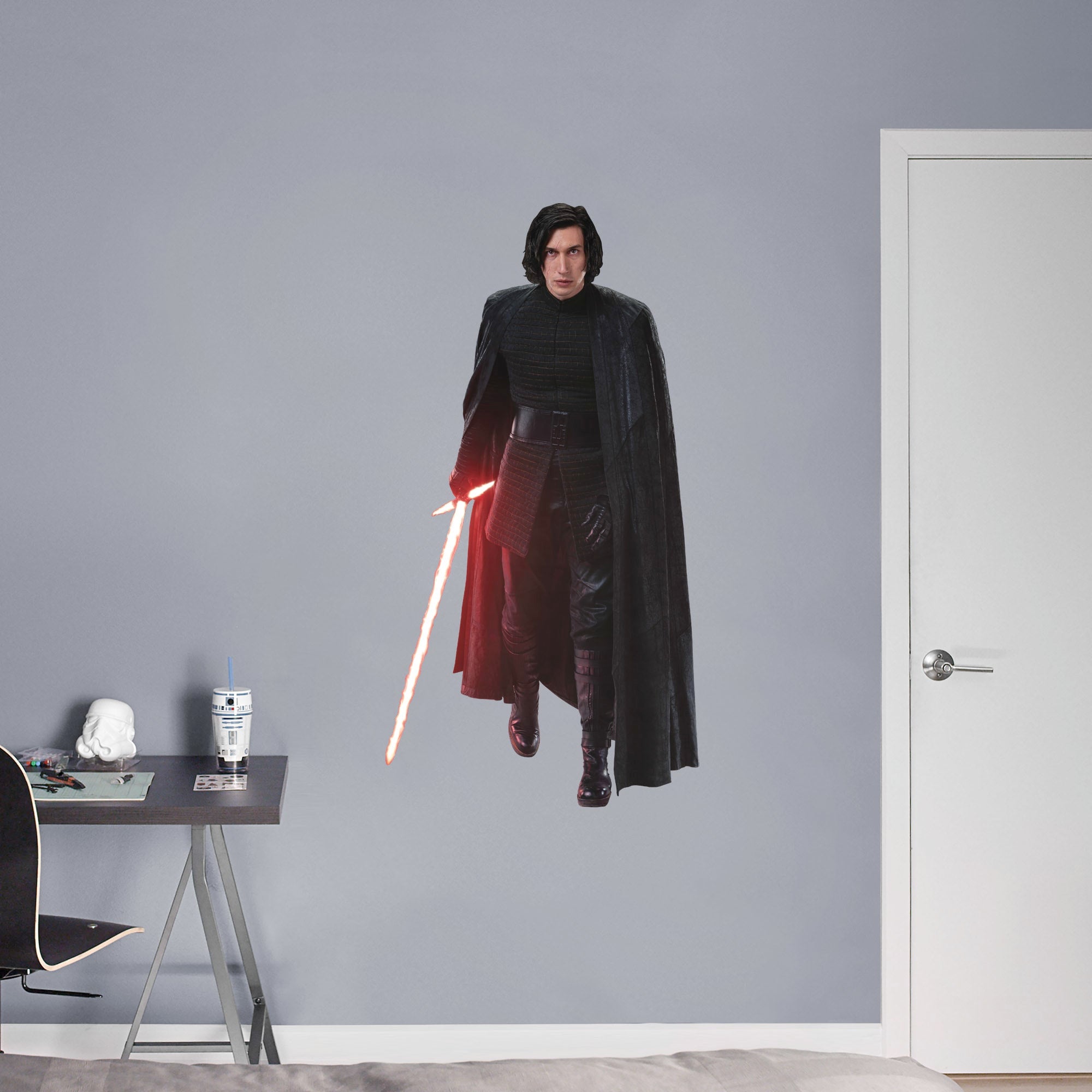 Kylo Ren: Unmasked - Officially Licensed Removable Wall Decal Giant Character + 2 Decals (26"W x 51"H) by Fathead | Vinyl