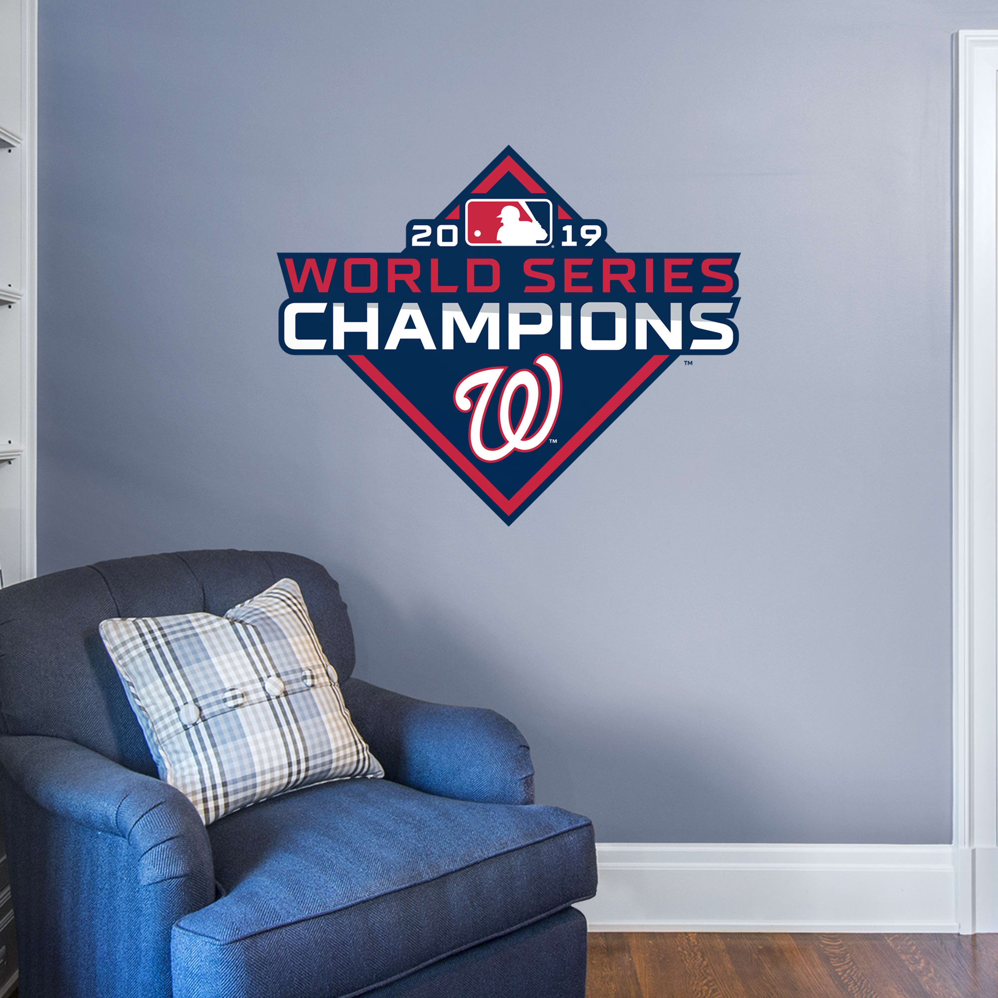 Washington Nationals: 2019 World Series Champions Logo - Officially Licensed MLB Removable Wall Decal Giant Logo (47"W x 39"H) b