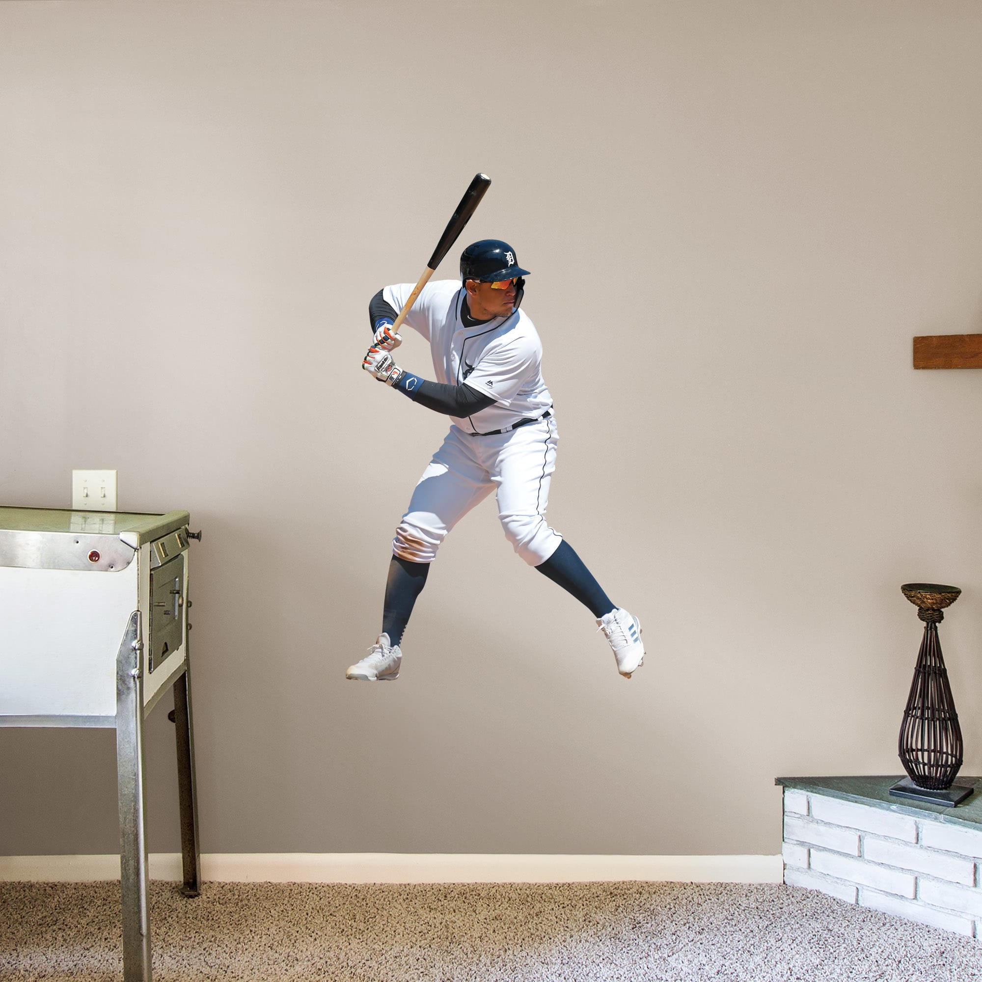 Miguel Cabrera for Detroit Tigers: At Bat - Officially Licensed MLB Removable Wall Decal Giant Athlete + 2 Decals (31"W x 51"H)