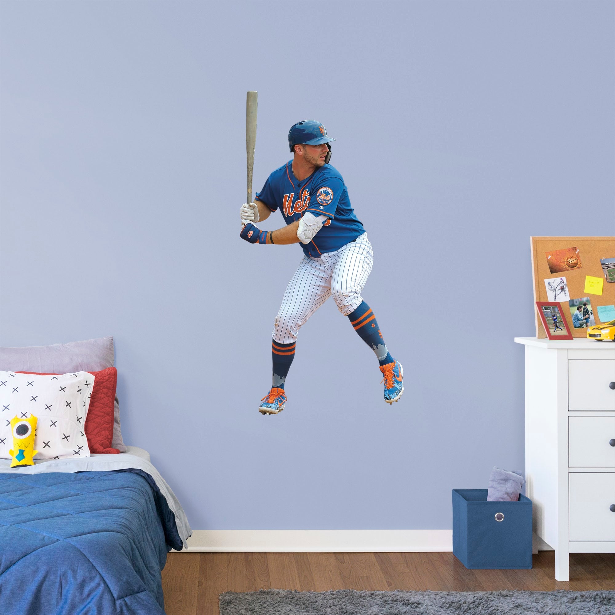 Pete Alonso for New York Mets - Officially Licensed MLB Removable Wall Decal Giant Athlete + 2 Decals (26"W x 51"H) by Fathead |