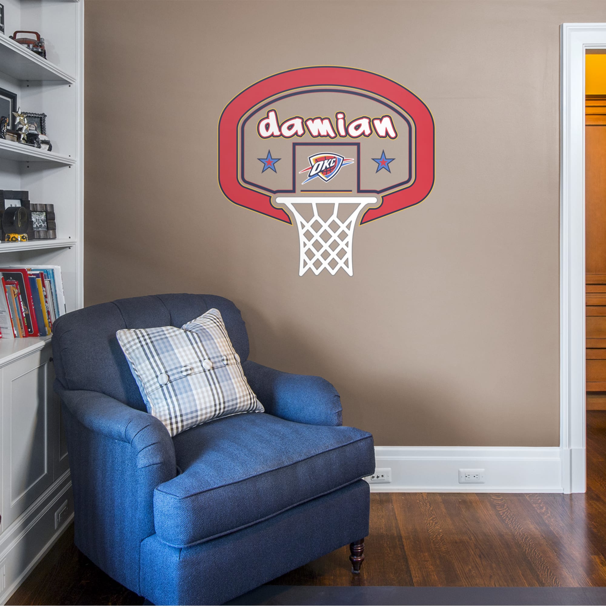 Oklahoma City Thunder: Personalized Name - Officially Licensed NBA Transfer Decal 52.0"W x 39.5"H by Fathead | Vinyl