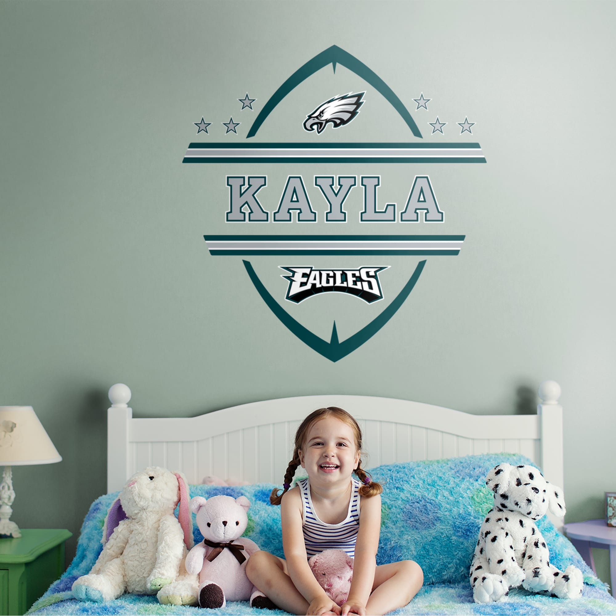 Philadelphia Eagles: Personalized Name - Officially Licensed NFL Transfer Decal 51.0"W x 38.0"H by Fathead | Vinyl