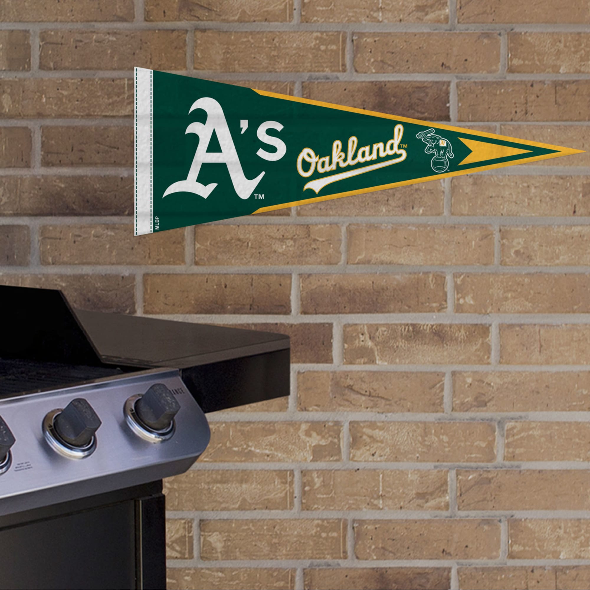 Oakland Athletics: Pennant - Officially Licensed MLB Outdoor Graphic 24.0"W x 9.0"H by Fathead | Wood/Aluminum