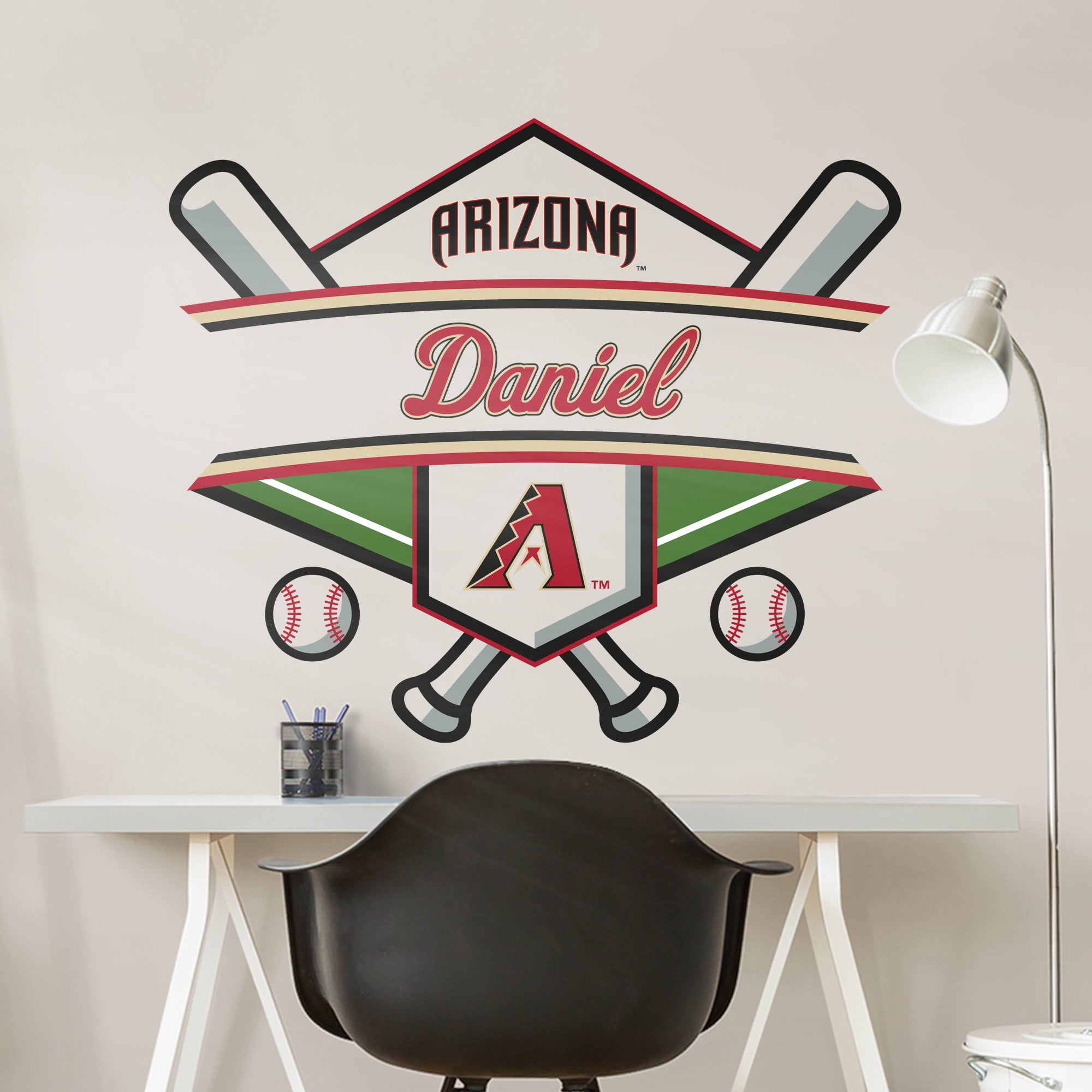 Arizona Diamondbacks: Personalized Name - Officially Licensed MLB Transfer Decal 45.0"W x 38.0"H by Fathead | Vinyl