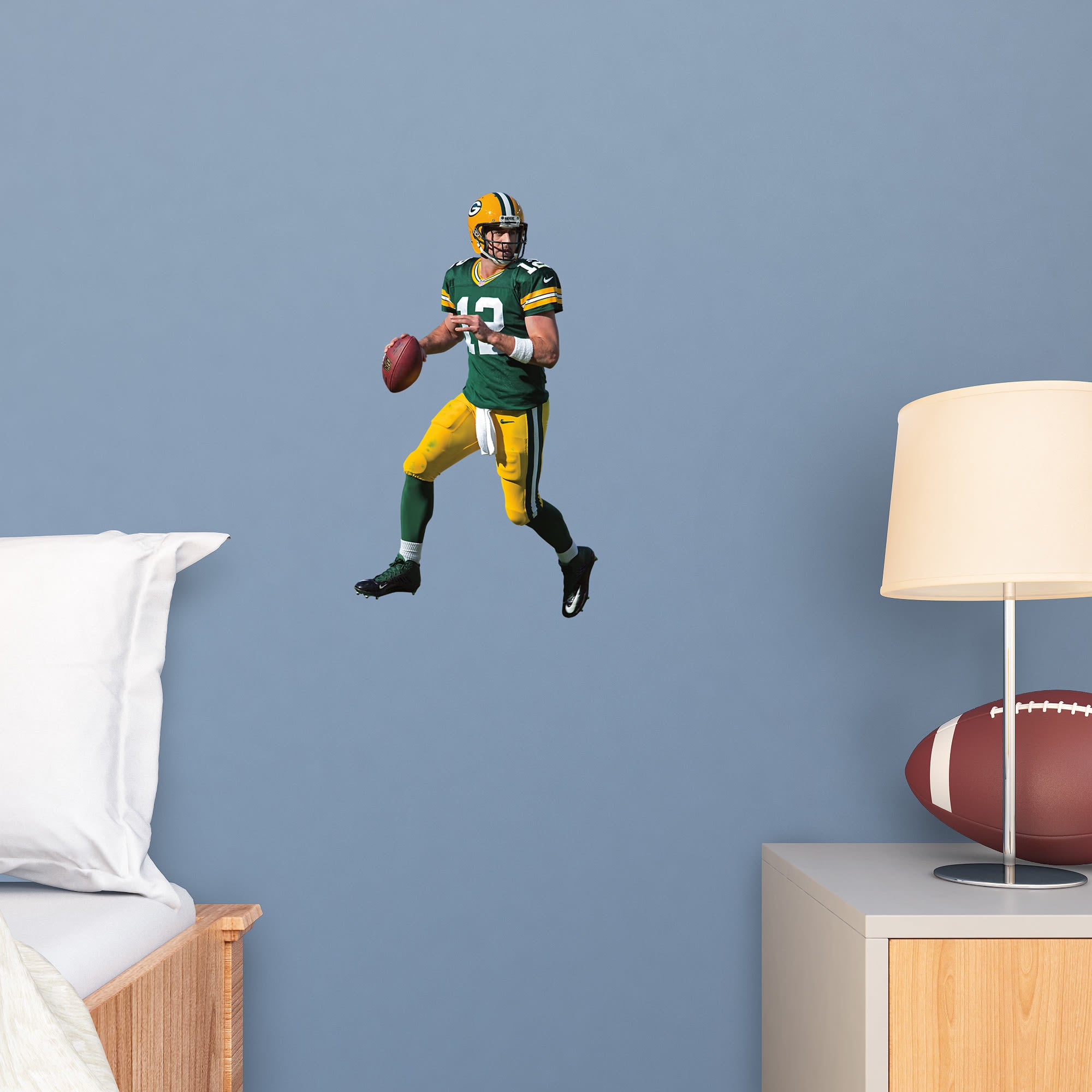 Aaron Rodgers for Green Bay Packers - Officially Licensed NFL Removable Wall Decal 9.5"W x 16.5"H by Fathead | Vinyl