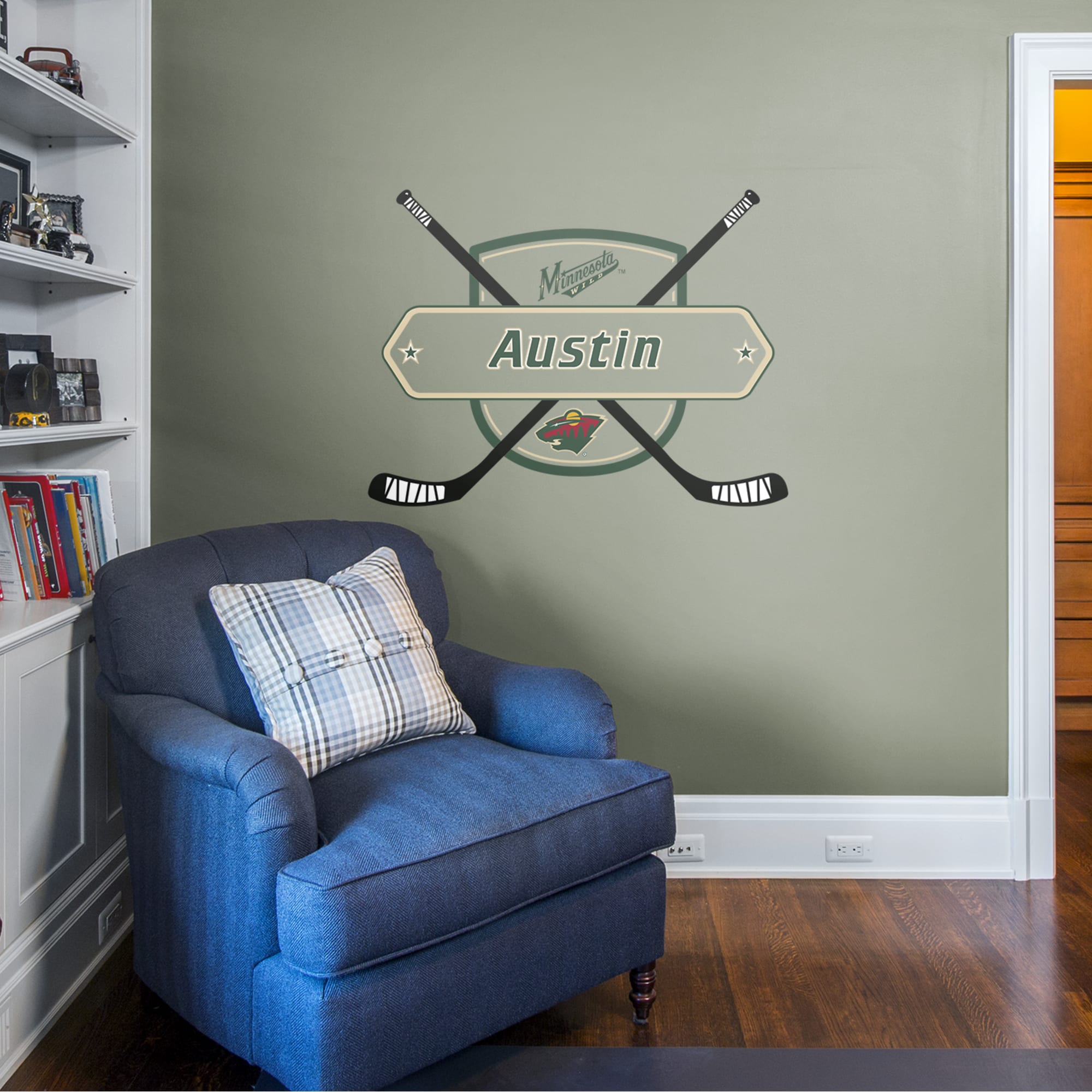 Minnesota Wild: Personalized Name - Officially Licensed NHL Transfer Decal 51.0"W x 38.0"H by Fathead | Vinyl