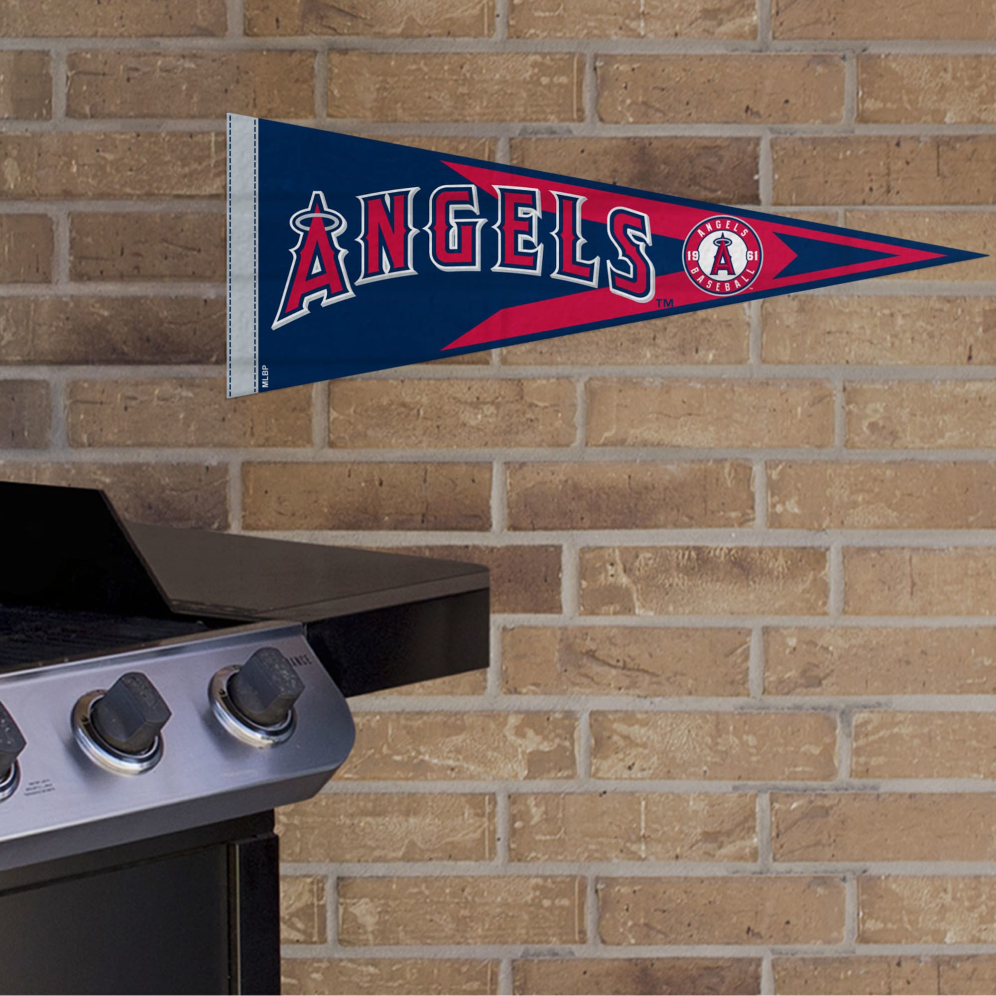 LA Angels: Pennant - Officially Licensed MLB Outdoor Graphic 24.0"W x 9.0"H by Fathead | Wood/Aluminum