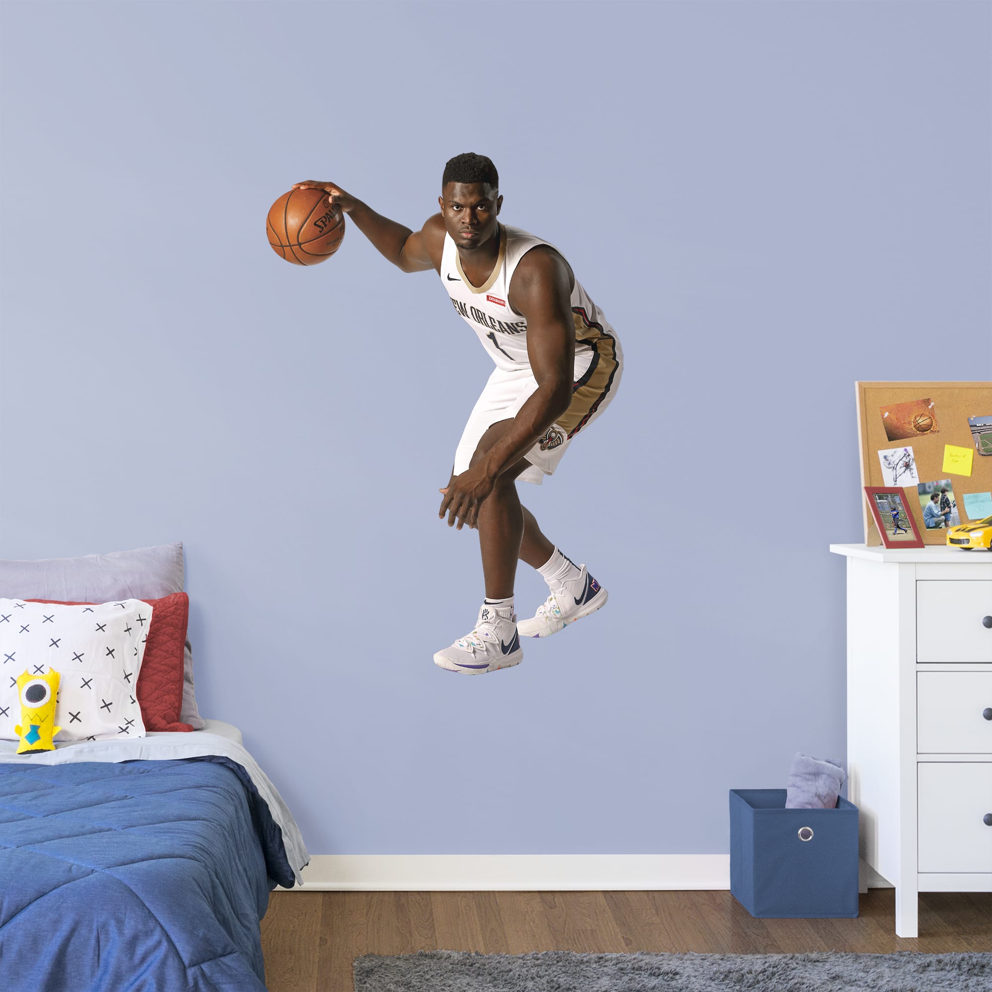 Zion Williamson for New Orleans Pelicans - Officially Licensed NBA Removable Wall Decal Giant Athlete + 2 Decals (35"W x 51"H) b