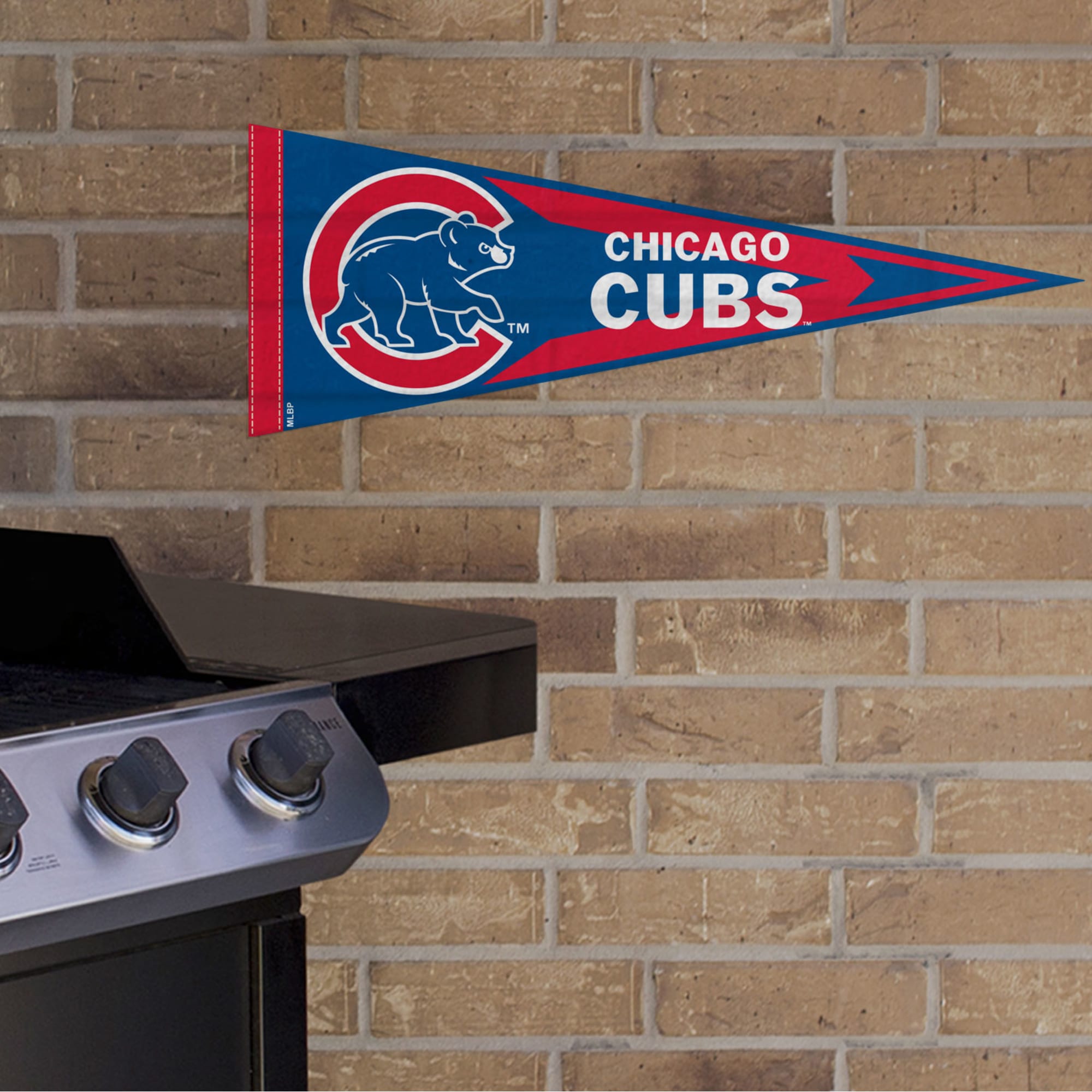 Chicago Cubs: Pennant - Officially Licensed MLB Outdoor Graphic 24.0"W x 9.0"H by Fathead | Wood/Aluminum