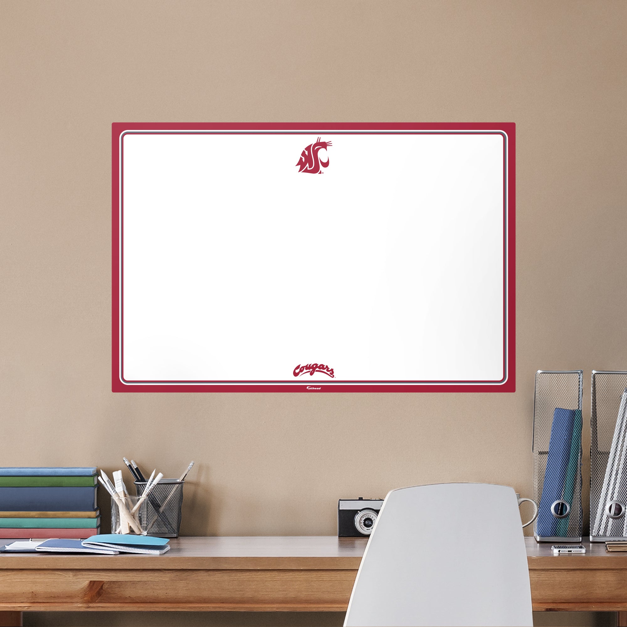 Washington State Cougars: Dry Erase Whiteboard - X-Large Officially Licensed NCAA Removable Wall Decal XL by Fathead | Vinyl