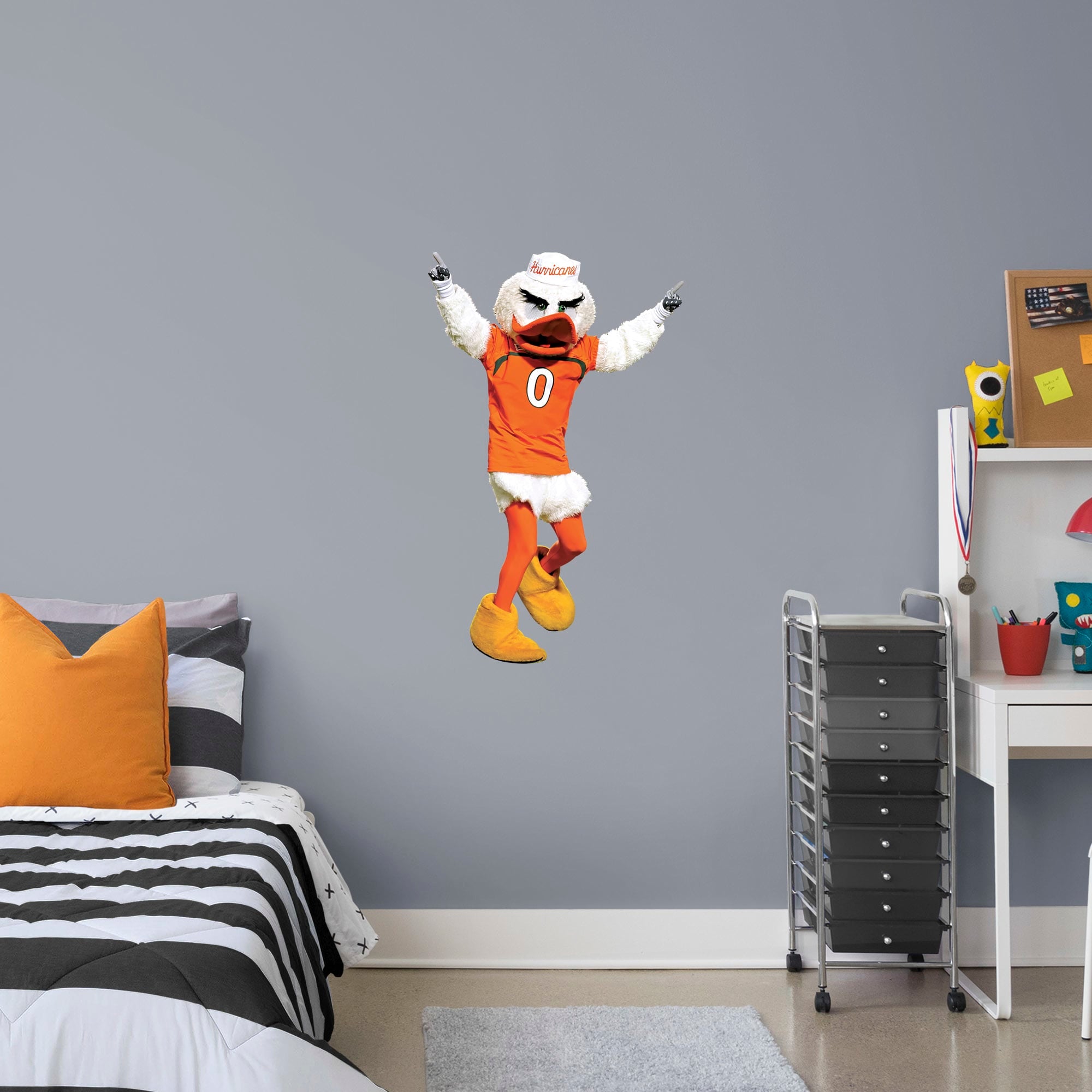 Miami Hurricanes: Sebastian Mascot - Officially Licensed Removable Wall Decal XL by Fathead | Vinyl