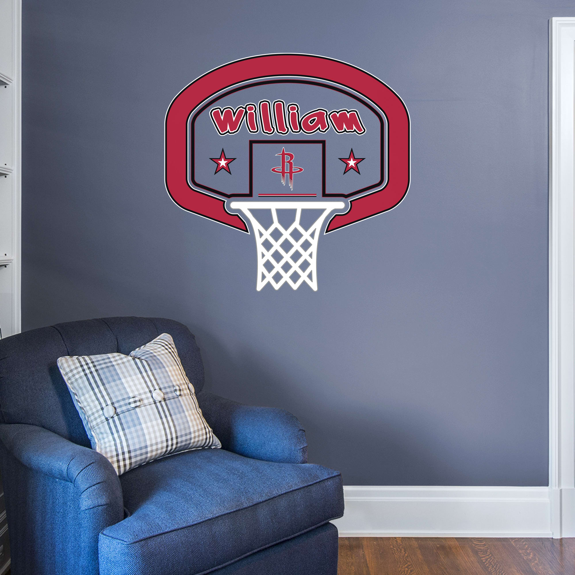 Houston Rockets: Personalized Name - Officially Licensed NBA Transfer Decal 40.0"W x 38.0"H by Fathead | Vinyl