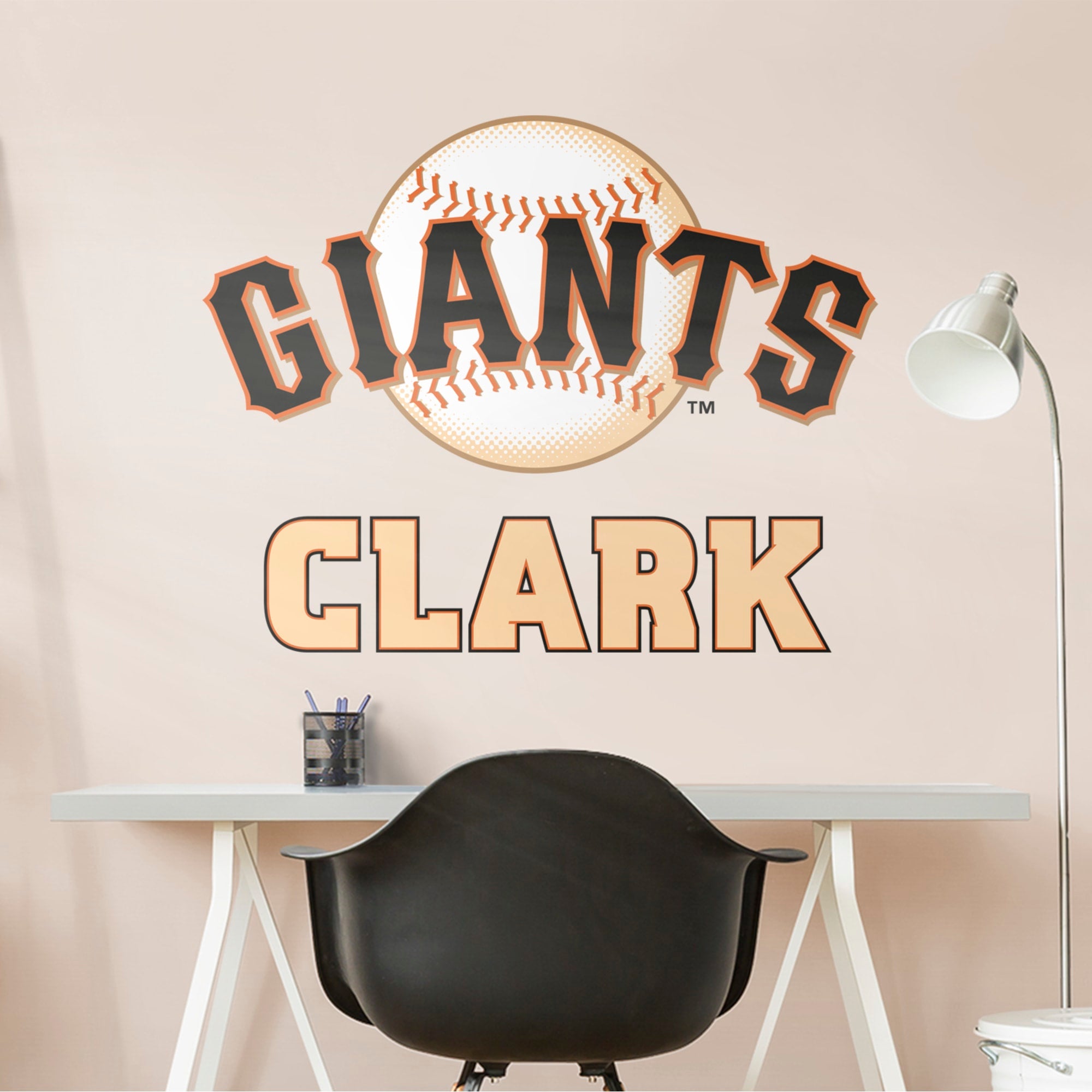 San Francisco Giants: Stacked Personalized Name - Officially Licensed MLB Transfer Decal in Cream (52"W x 39.5"H) by Fathead | V