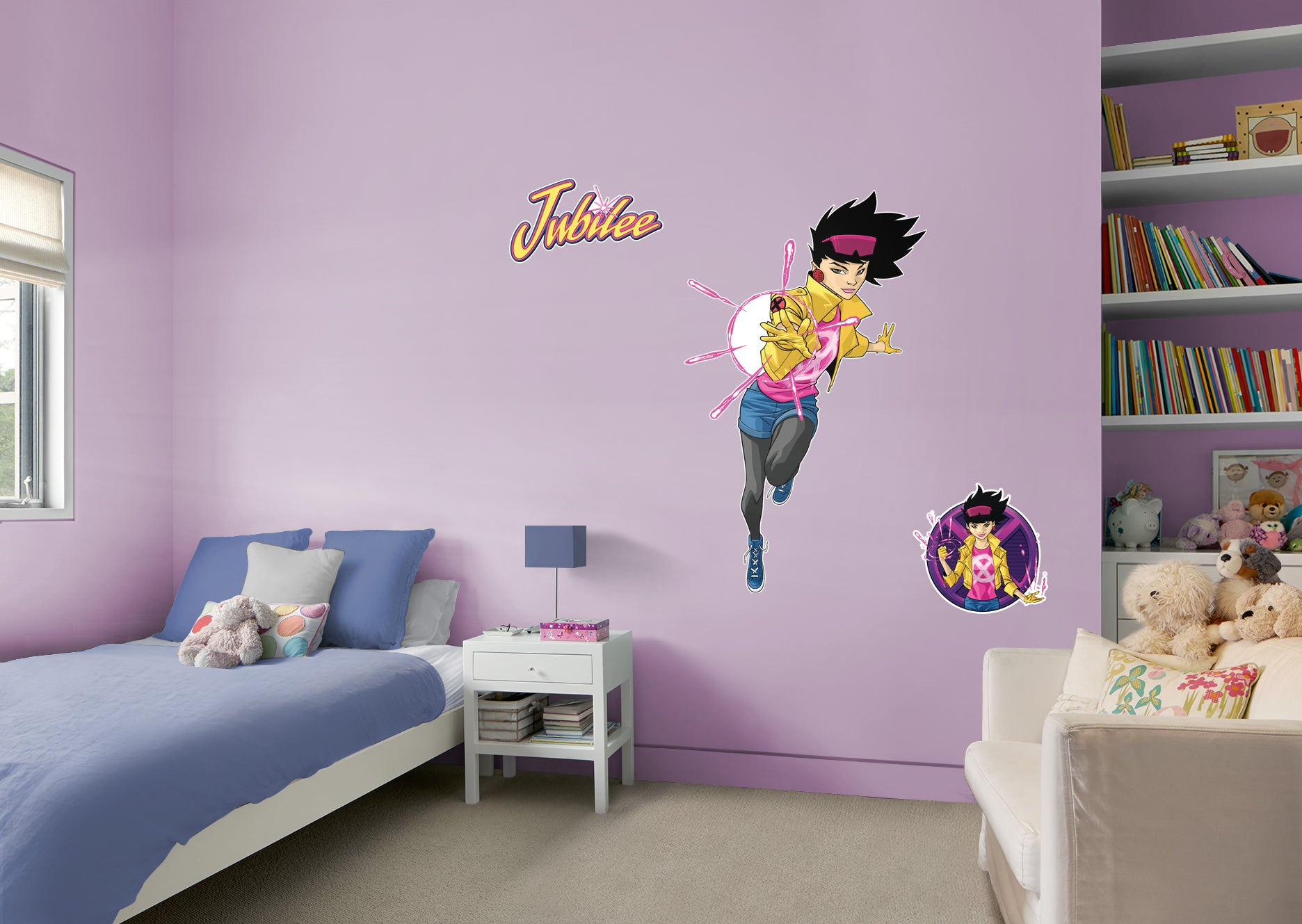 X-Men Jubilee RealBig - Officially Licensed Marvel Removable Wall Decal Giant Character + 2 Decals (31"W x 51"H) by Fathead | Vi