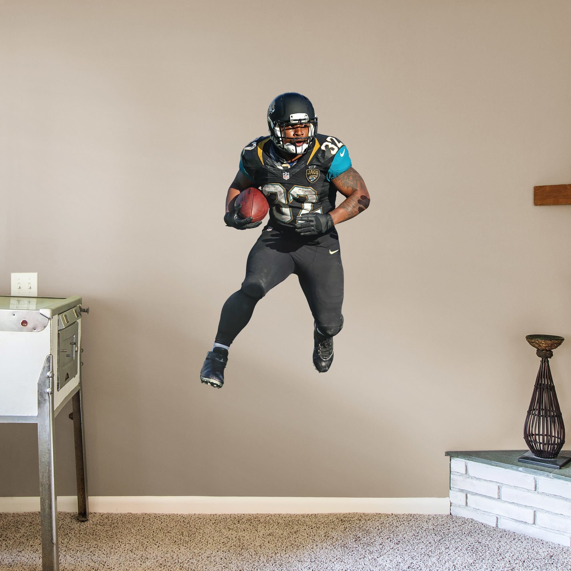 Maurice Jones-Drew for Jacksonville Jaguars - Officially Licensed NFL Removable Wall Decal Giant Athlete + 2 Decals (29"W x 51"H